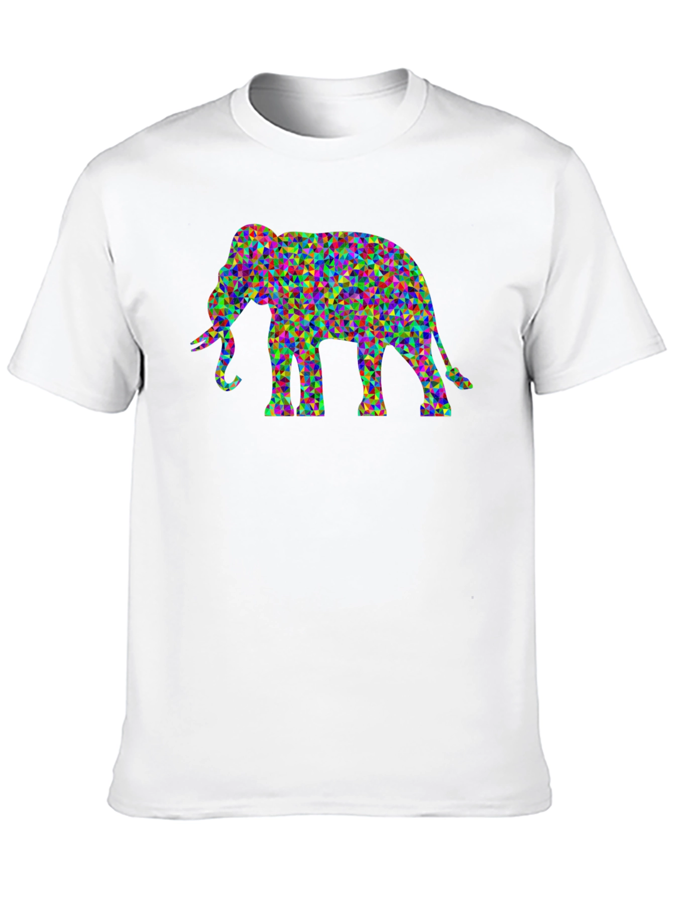 Black Geometric Elephant Graphic Tee - Unique Men's T-Shirt view 10