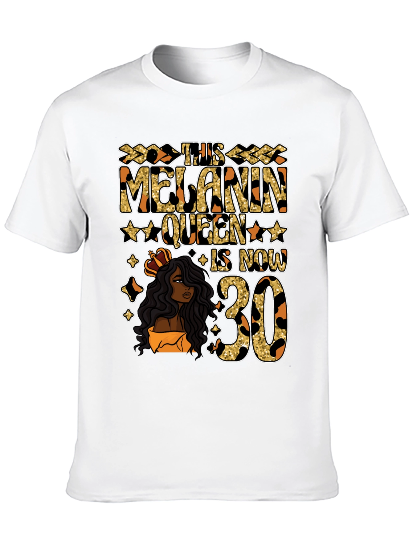 Melanin Queen 30th Birthday Graphic T-Shirt - 10