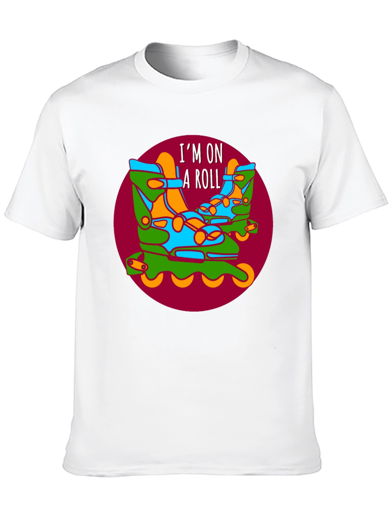 Black I'm on a Roll Roller Skate Graphic T-Shirt view 10