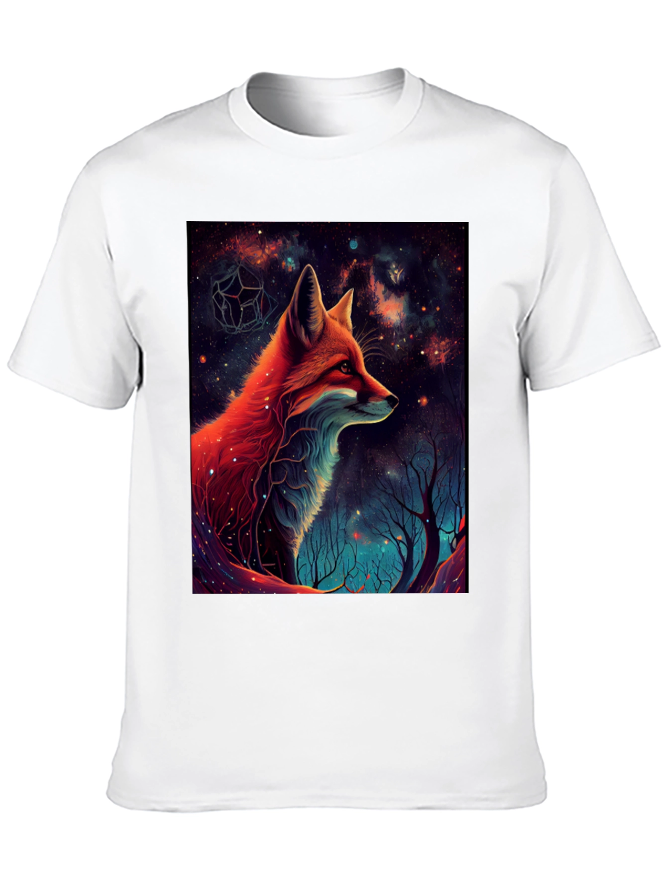 Black Cosmic Fox Graphic Tee - Men's Black T-Shirt view 10