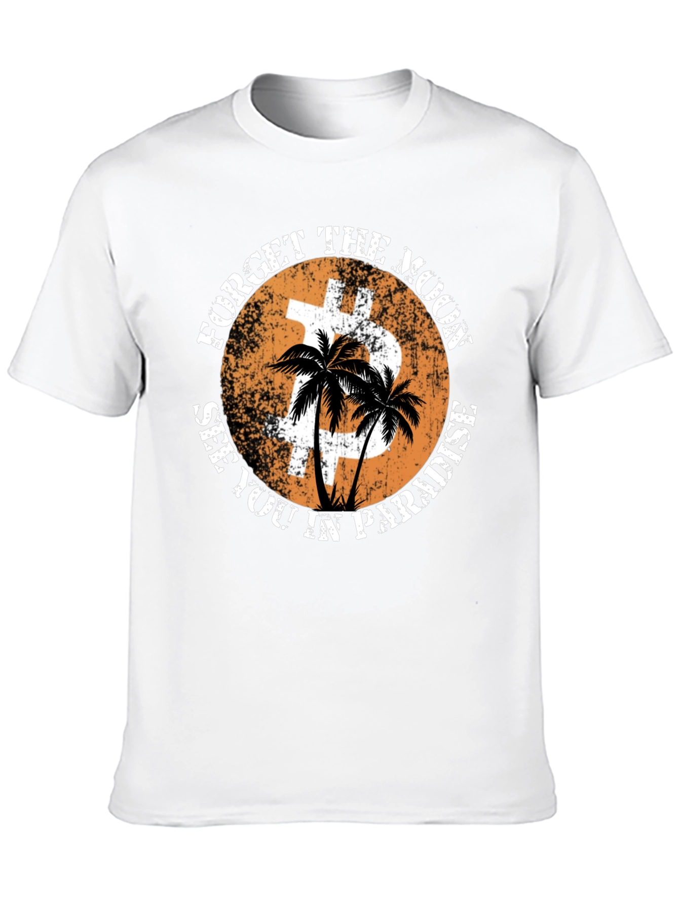 Black Forget the Moon Bitcoin Paradise T-Shirt view 10