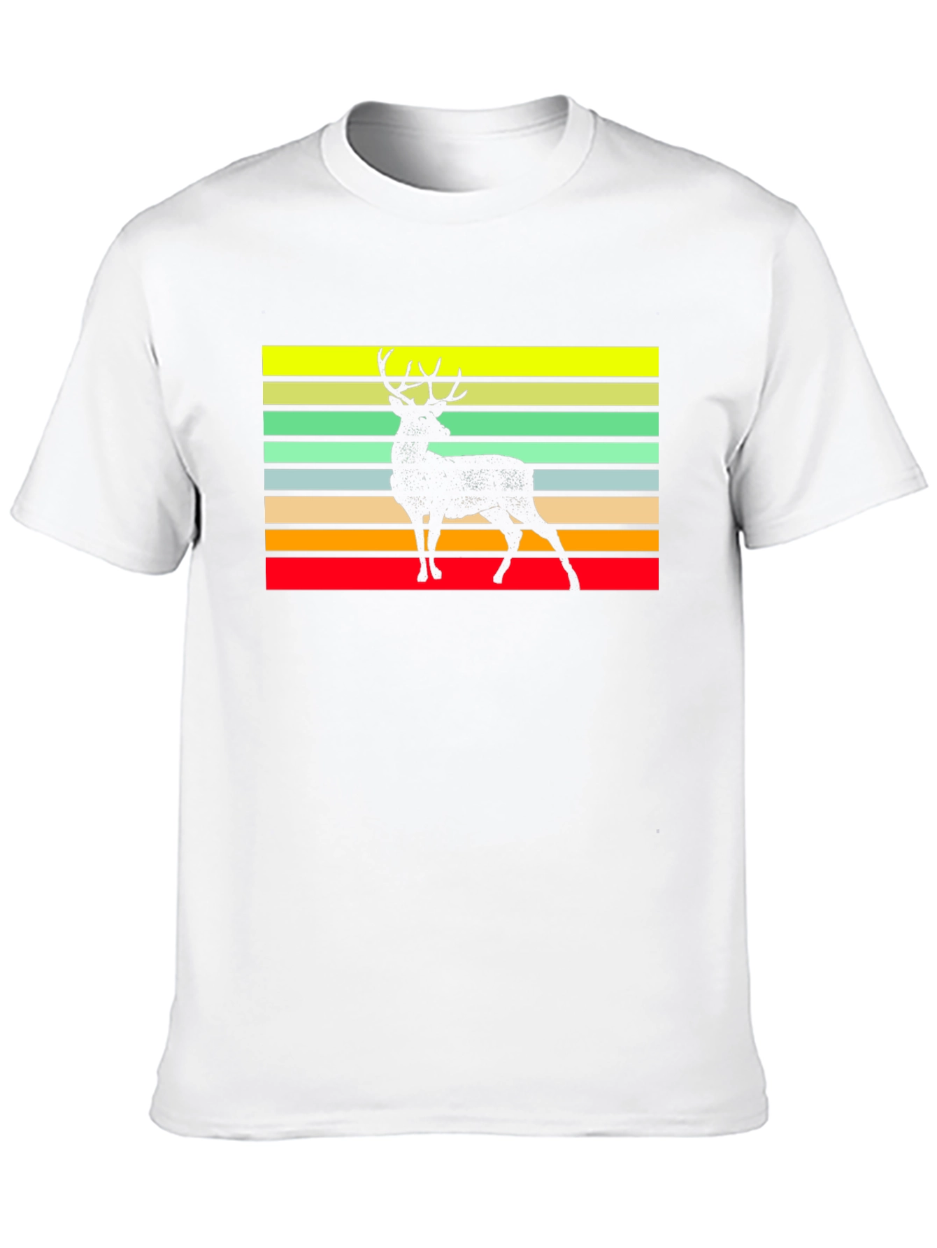Black Retro Deer Graphic Tee - Black Casual Shirt view 10