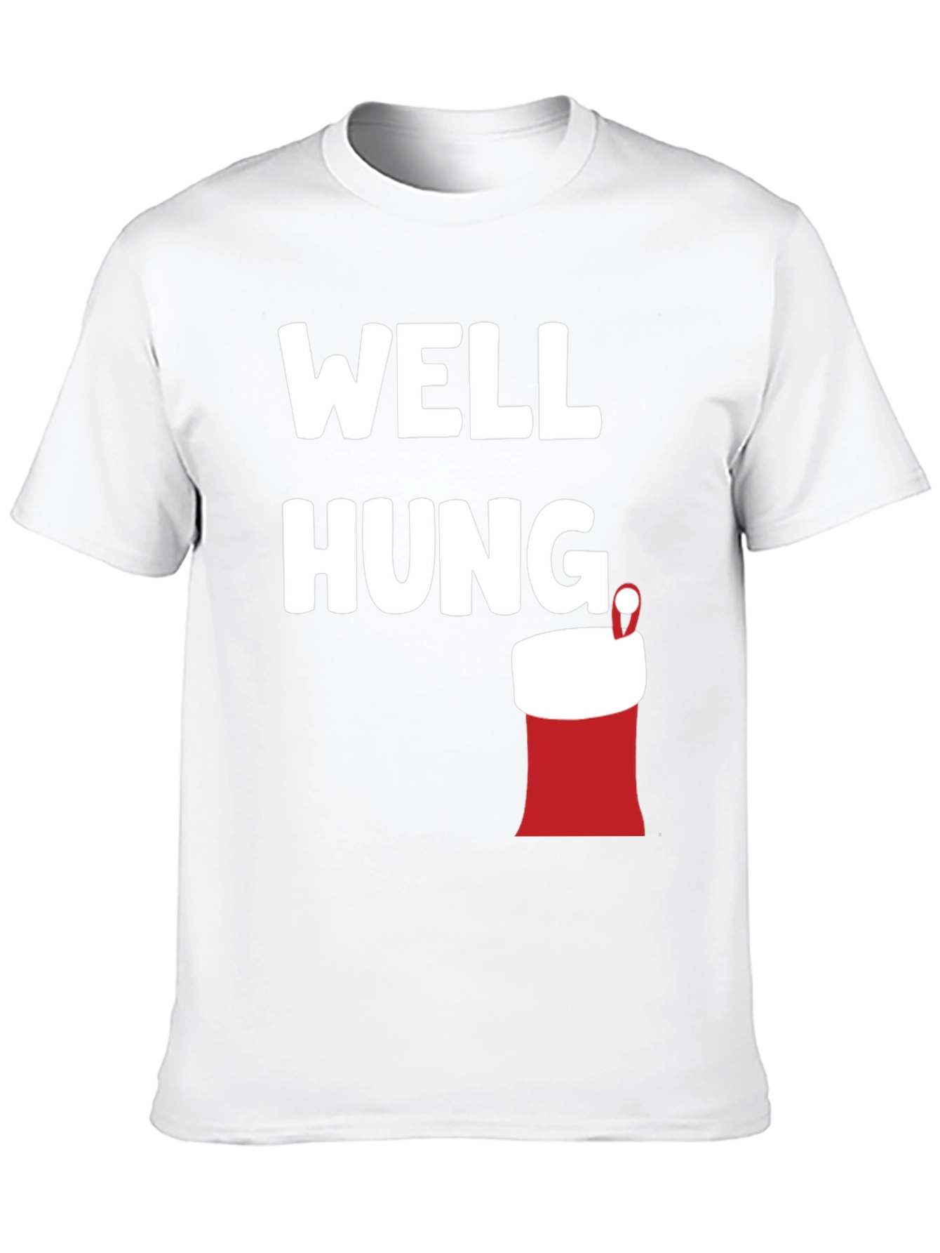 Black Well Hung Christmas Stocking Graphic T-Shirt view 10