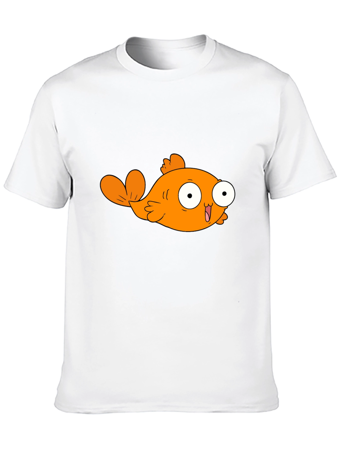 Black Cartoon Orange Fish Graphic T-Shirt view 10