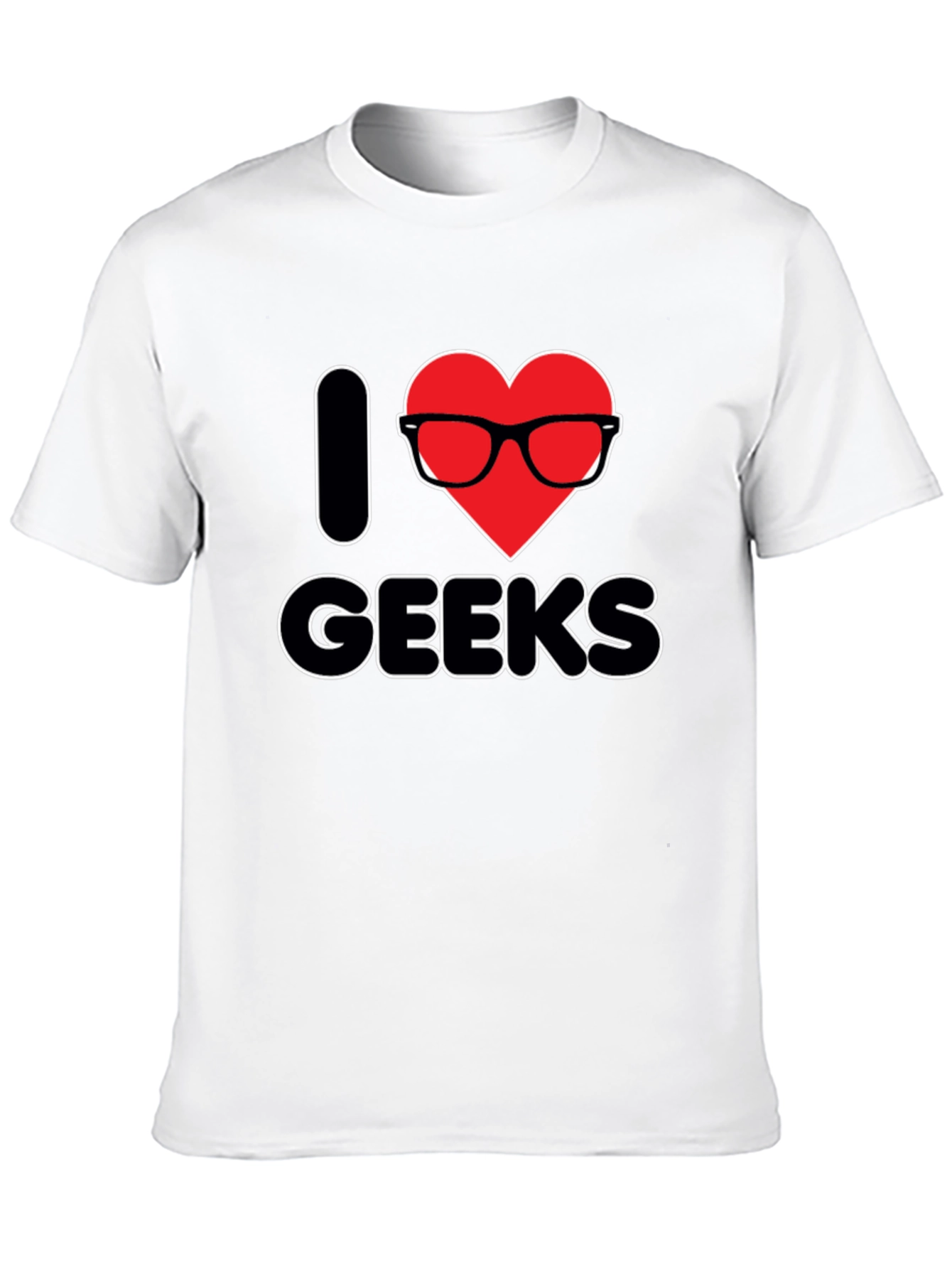 Black I Heart Geeks T-Shirt - Black Graphic Tee view 10