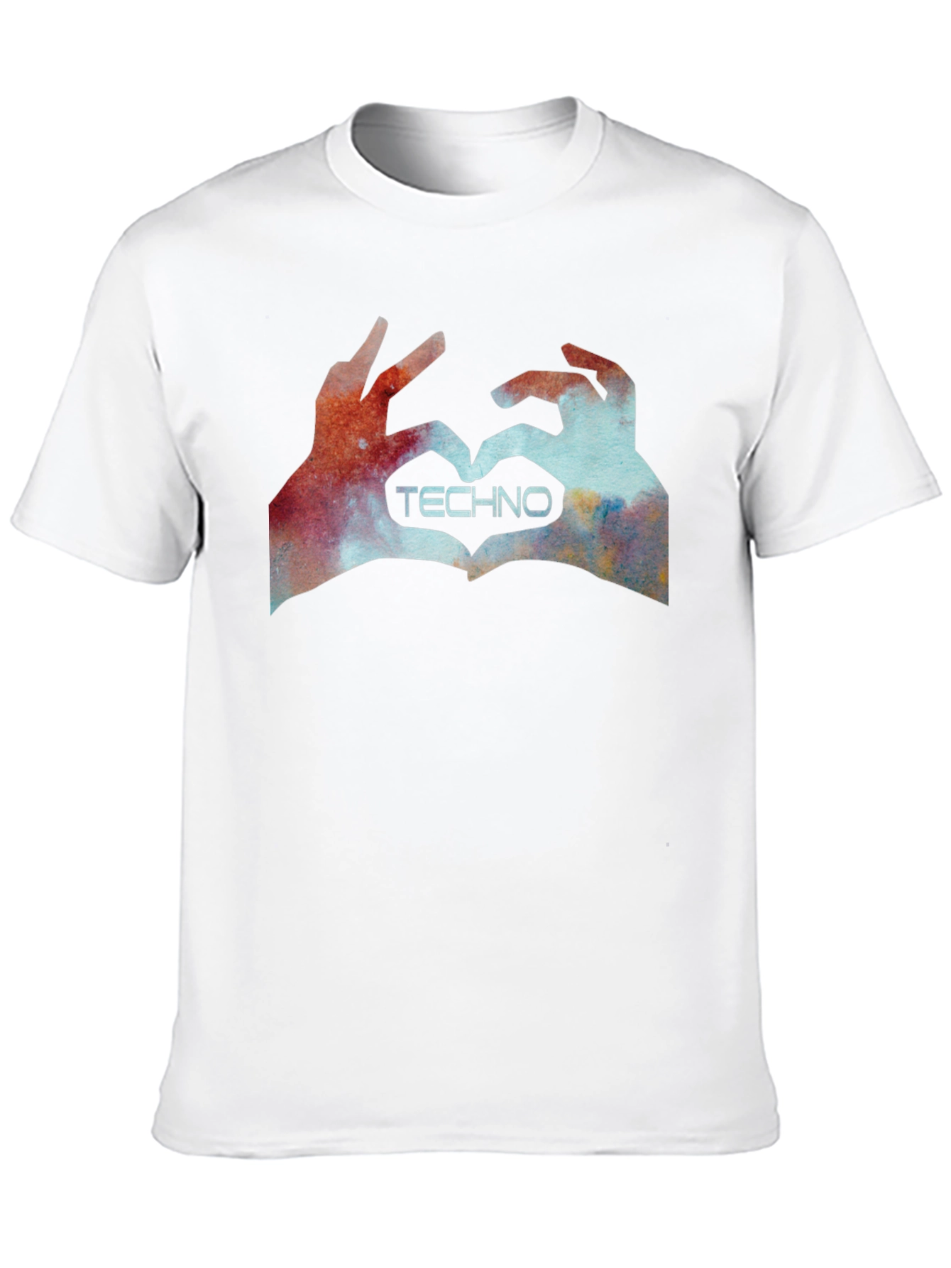 Black Techno Love Hands Graphic Tee - Black view 10