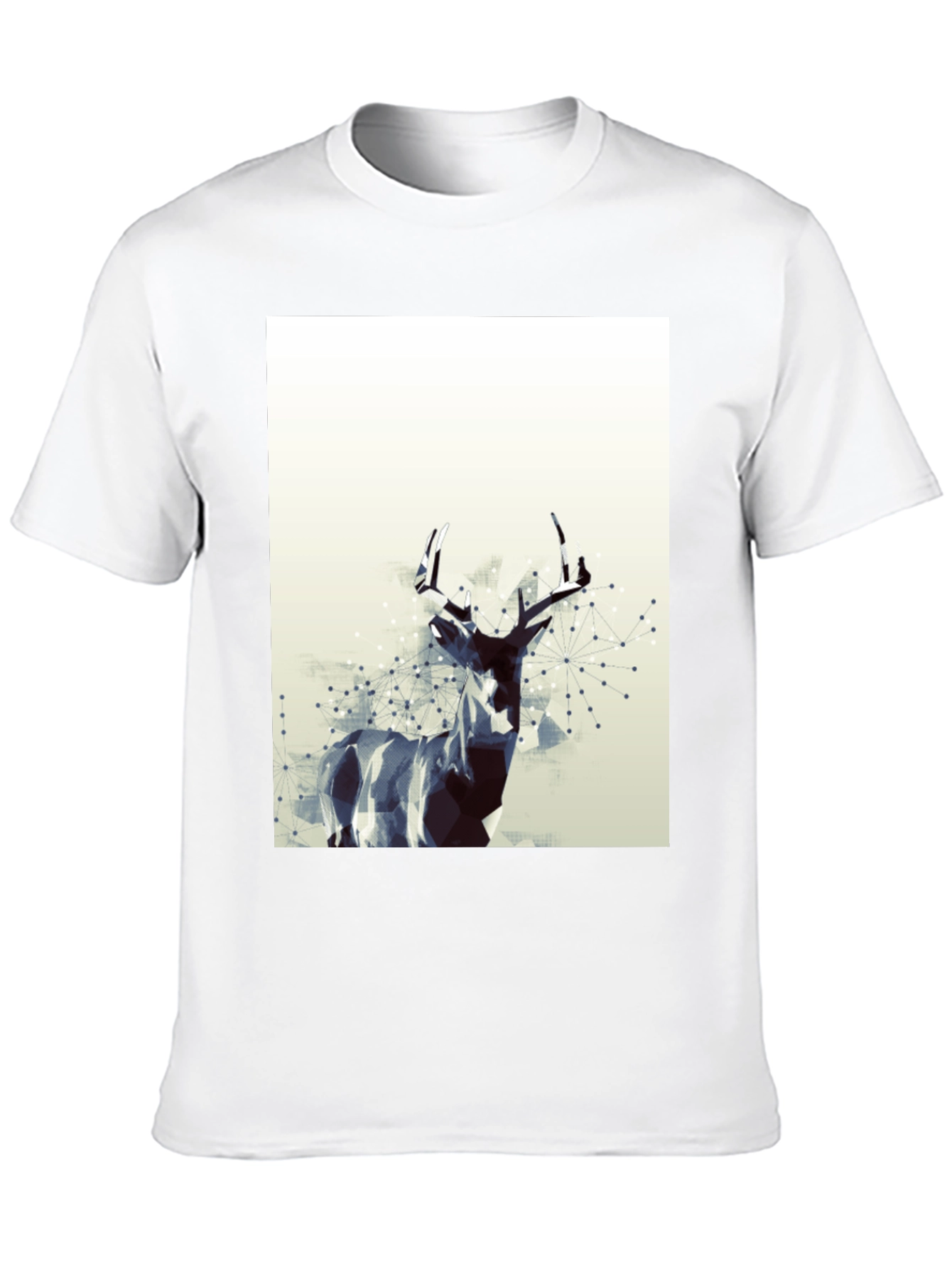 Black Geometric Deer Graphic T-Shirt - Modern Art Tee view 10