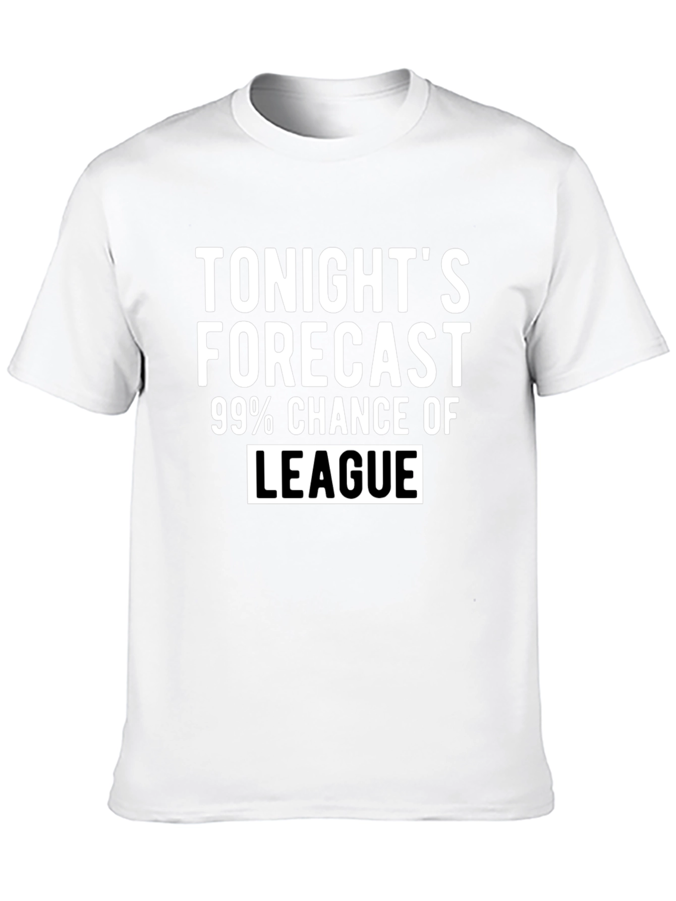 Black Funny Tonight's Forecast League T-Shirt view 10