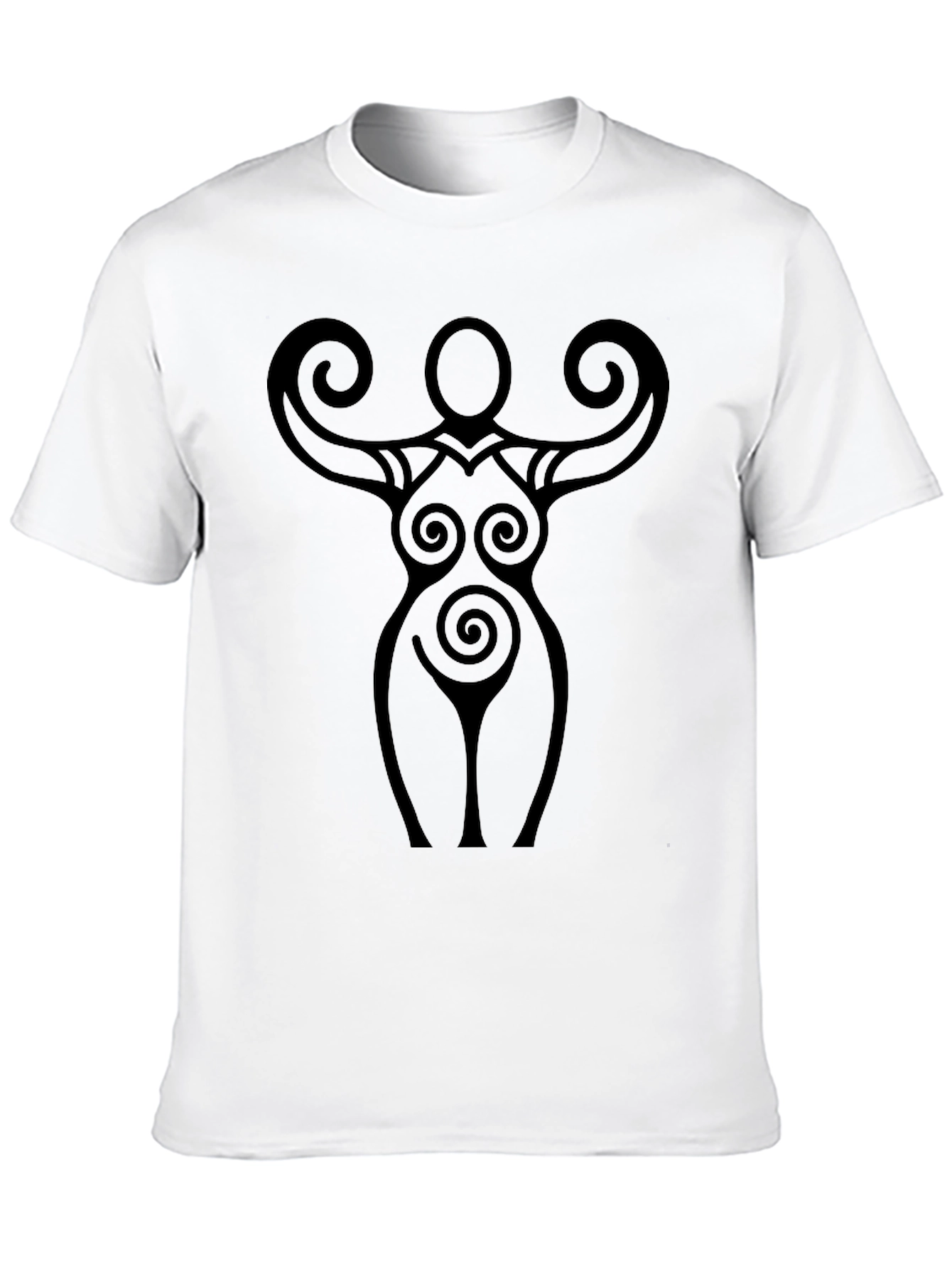Black Spiral Goddess Graphic Tee - Black Cotton T-Shirt view 10