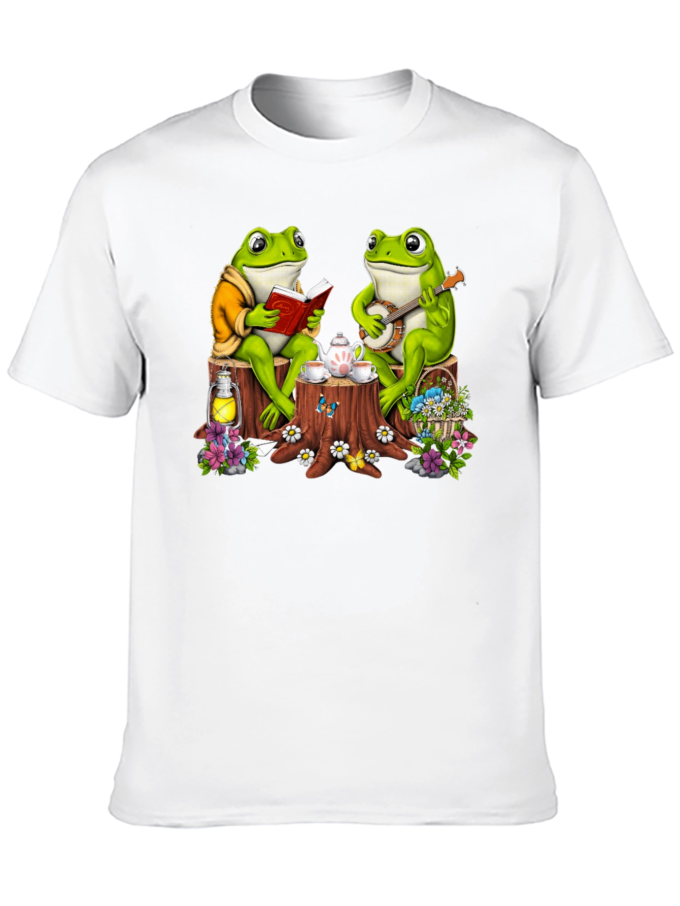 Black Frog Tea Party T-Shirt - Whimsical Design view 10