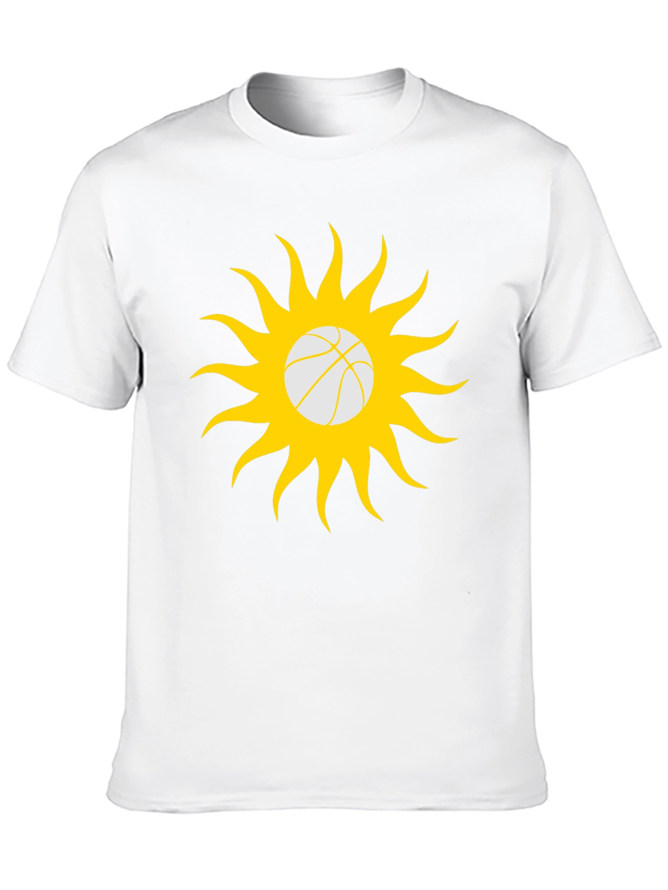 Black Basketball Sun Graphic T-Shirt - Black Cotton Tee view 10