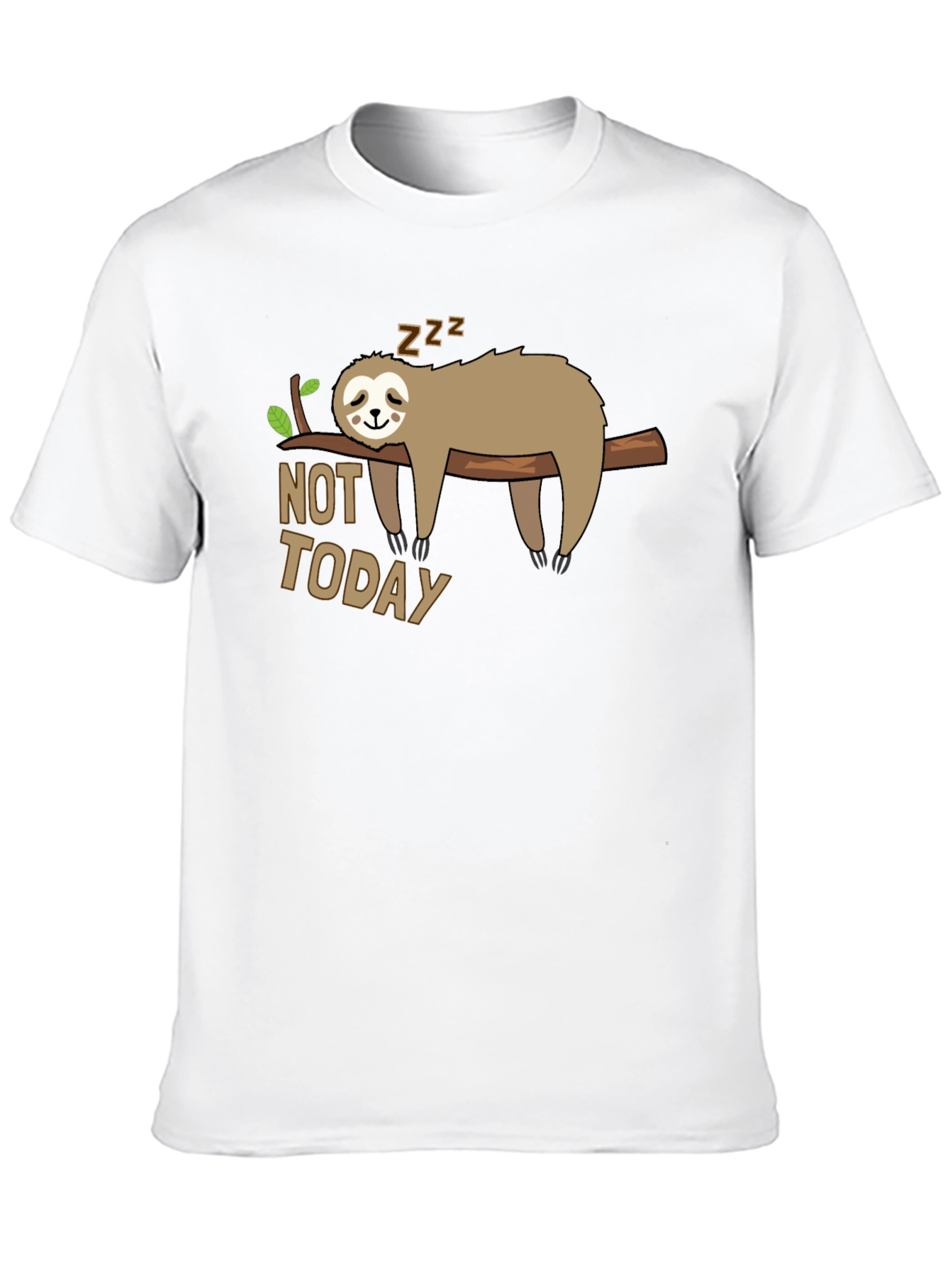 Black Not Today Sloth T-Shirt - Funny Lazy Animal Graphic Tee view 10