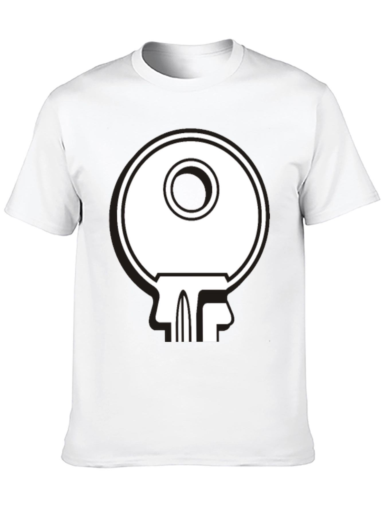 Black Abstract Key Graphic Print T-Shirt - Black view 10