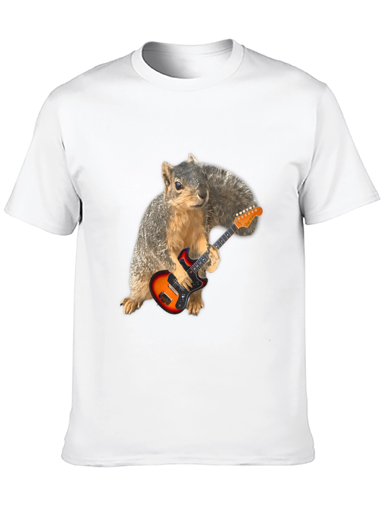Black Squirrel Guitarist Graphic Tee - Black T-Shirt view 10
