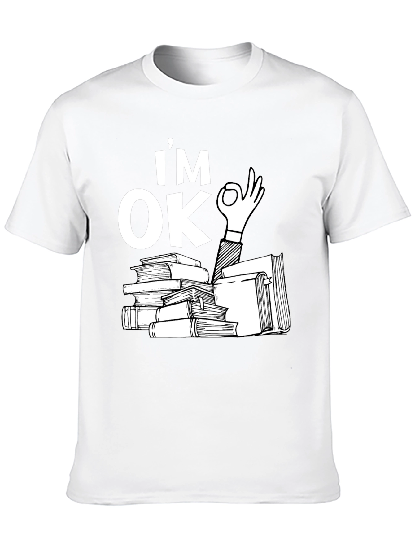 Black I'm OK Books Black T-Shirt - Reading Lover view 10