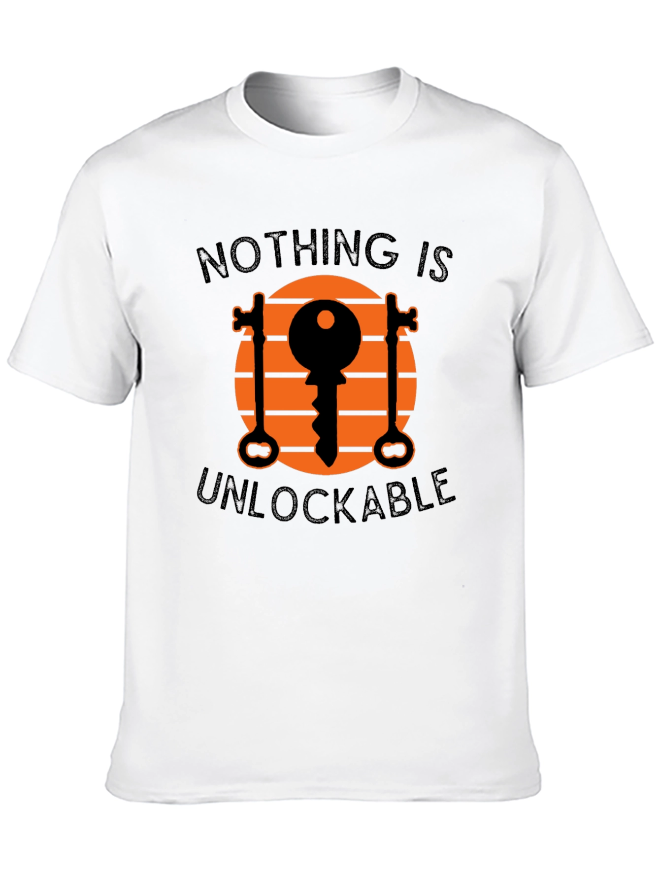 Black Unlockable Graphic Tee - Novelty Key Design T-Shirt view 10