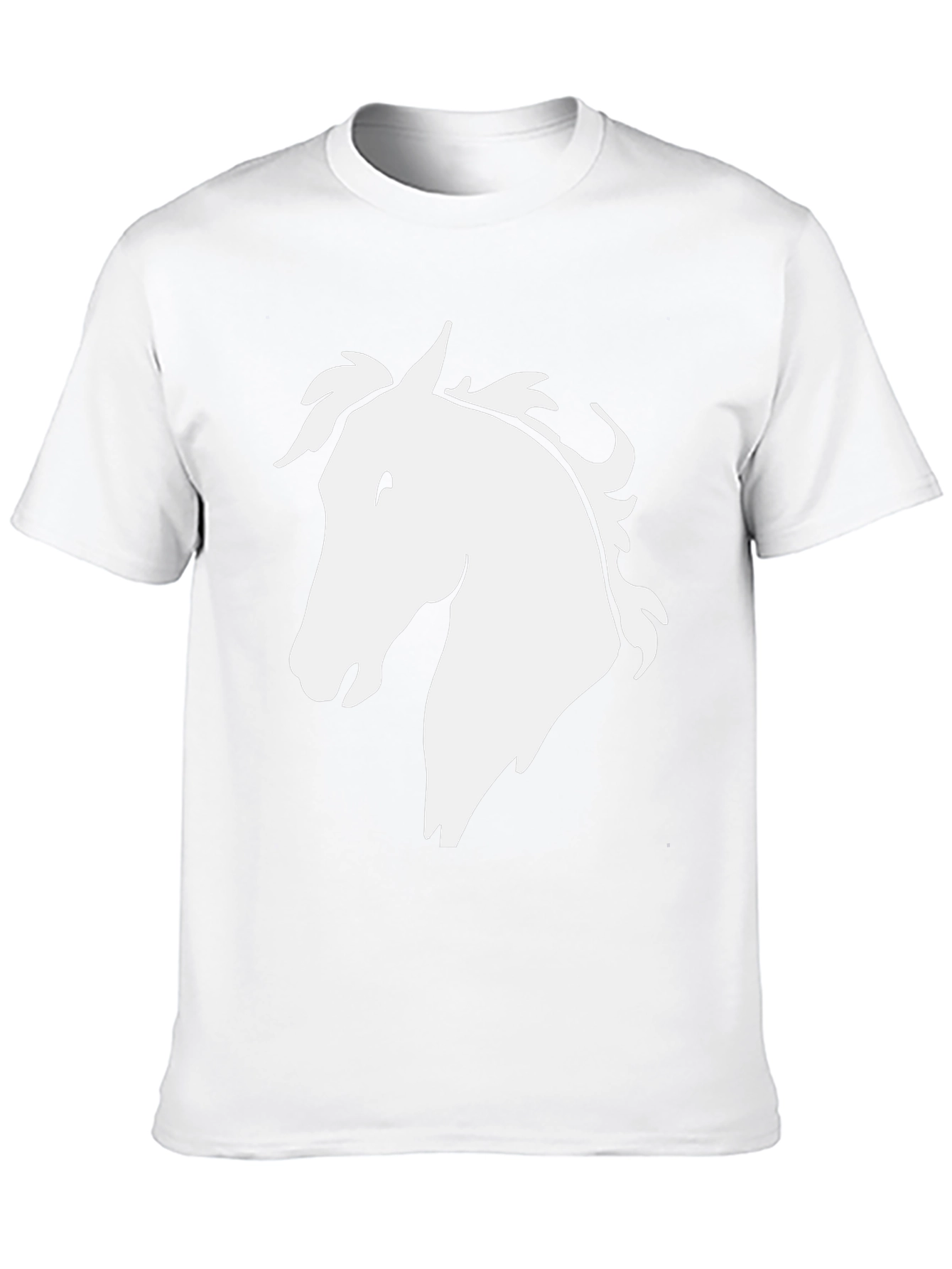 Black Horse Head Graphic Tee - Black Cotton T-Shirt view 10