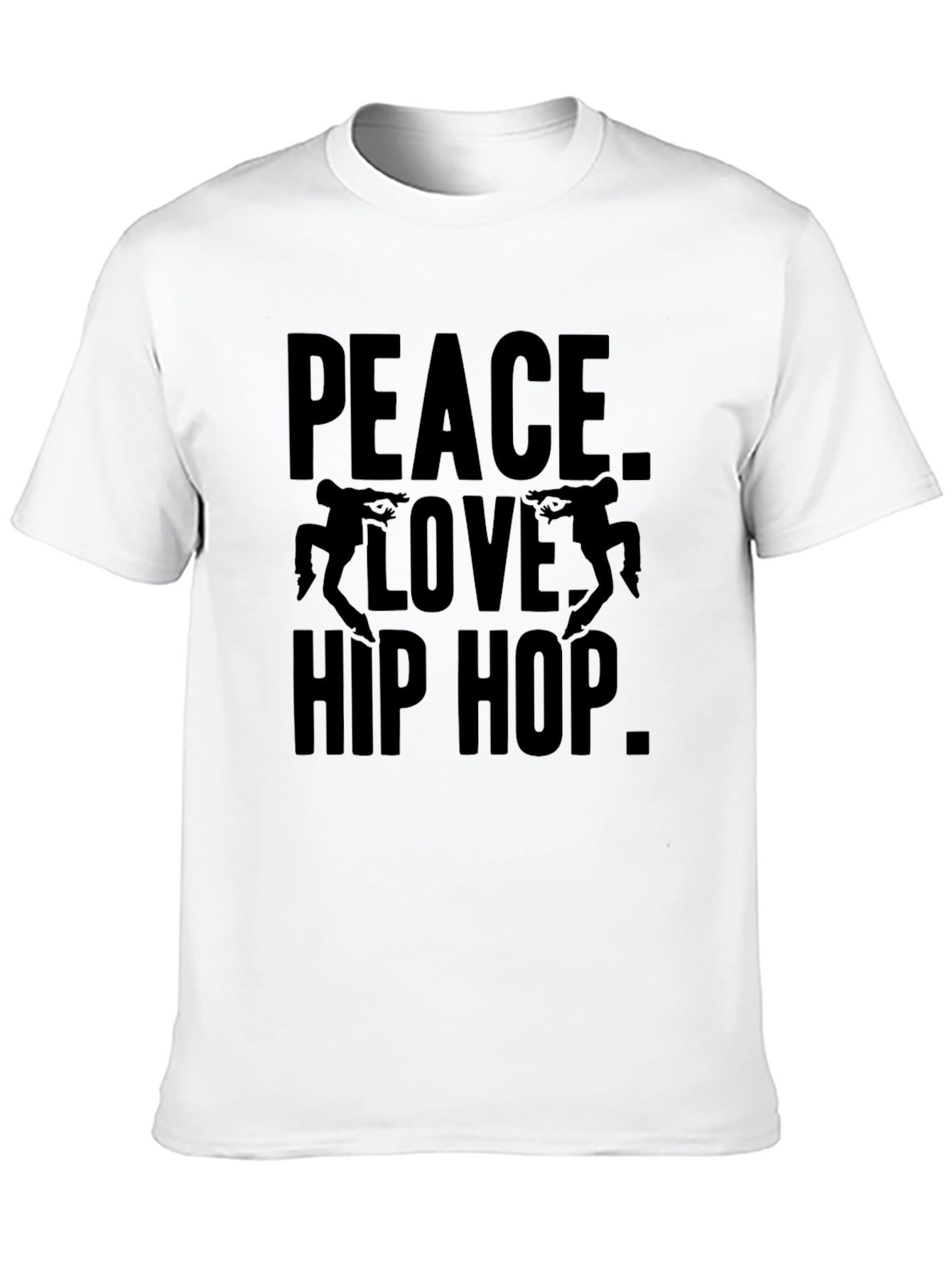 Black Peace Love Hip Hop Black Graphic T-Shirt view 10