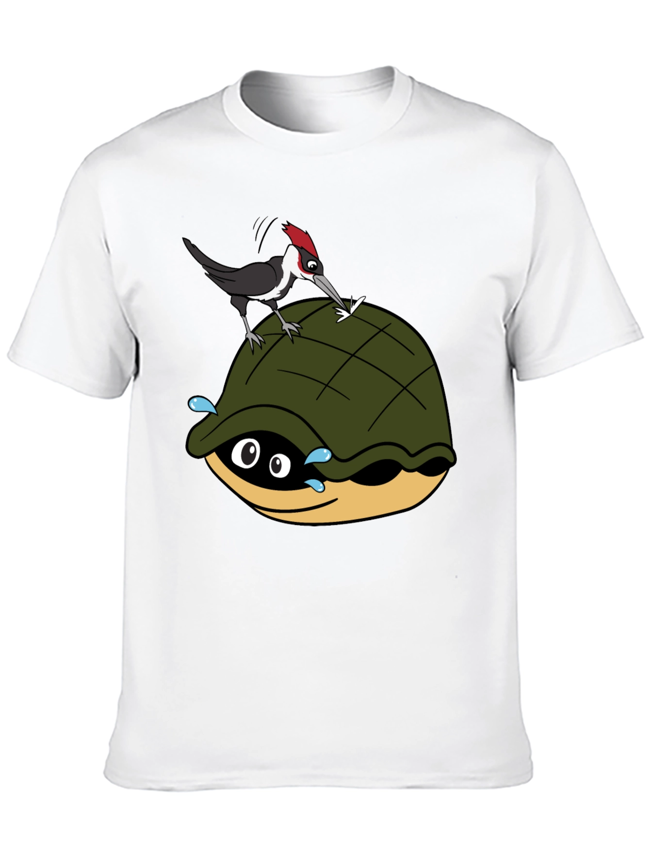Black Funny Woodpecker Turtle Graphic T-Shirt view 10