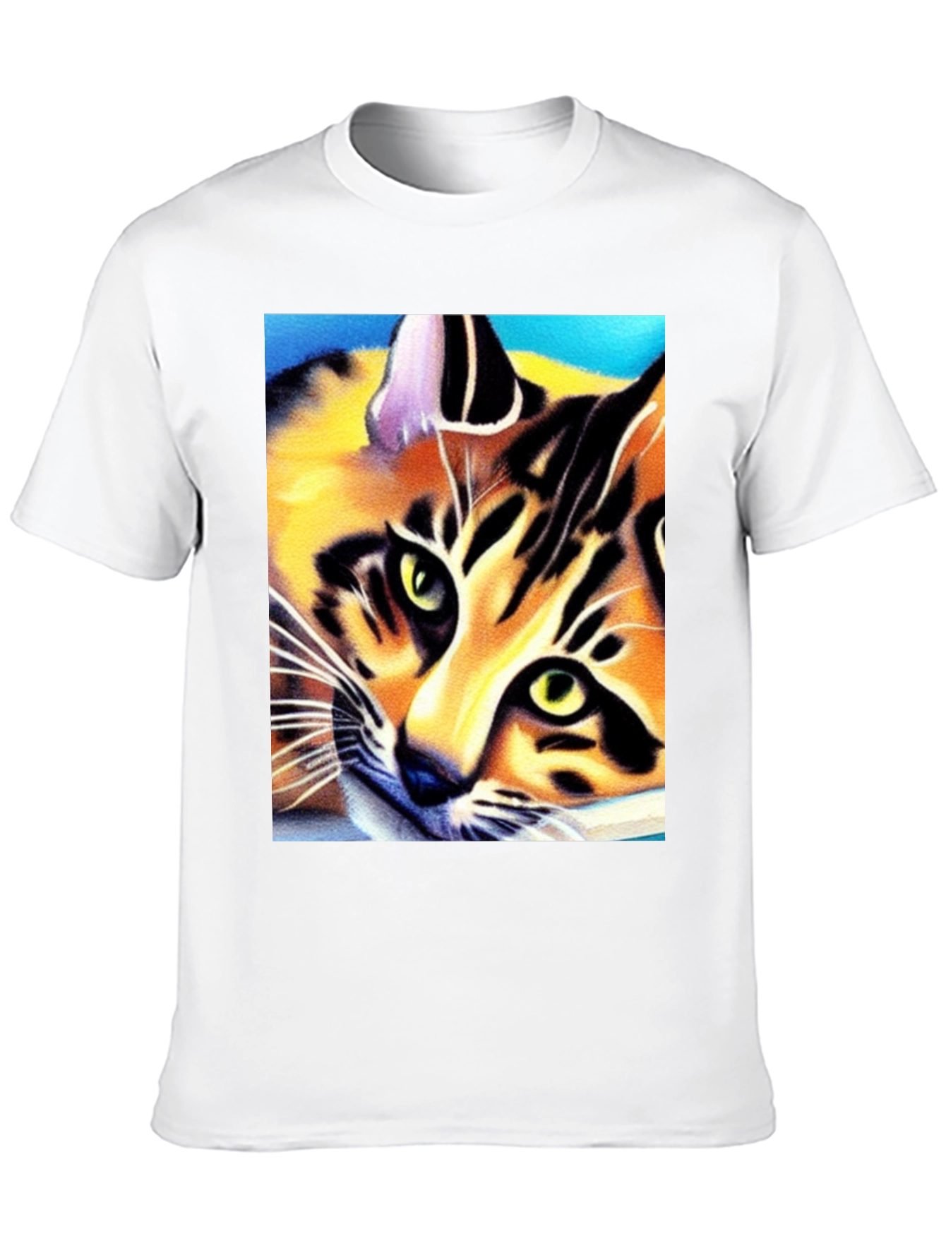 Black Cool Cat Art Graphic T-Shirt view 10