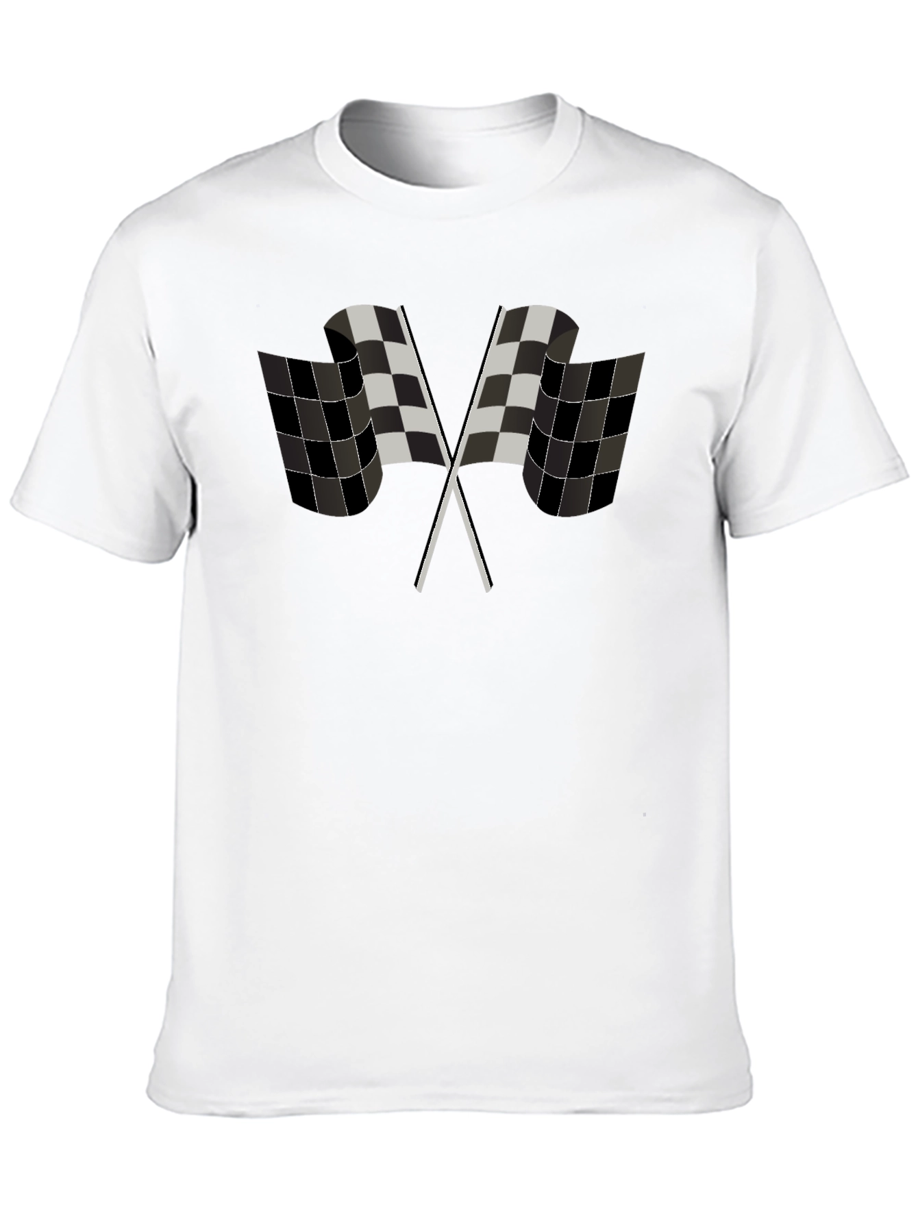 Black Checkered Flag Graphic Tee - Racing Fan Apparel view 10