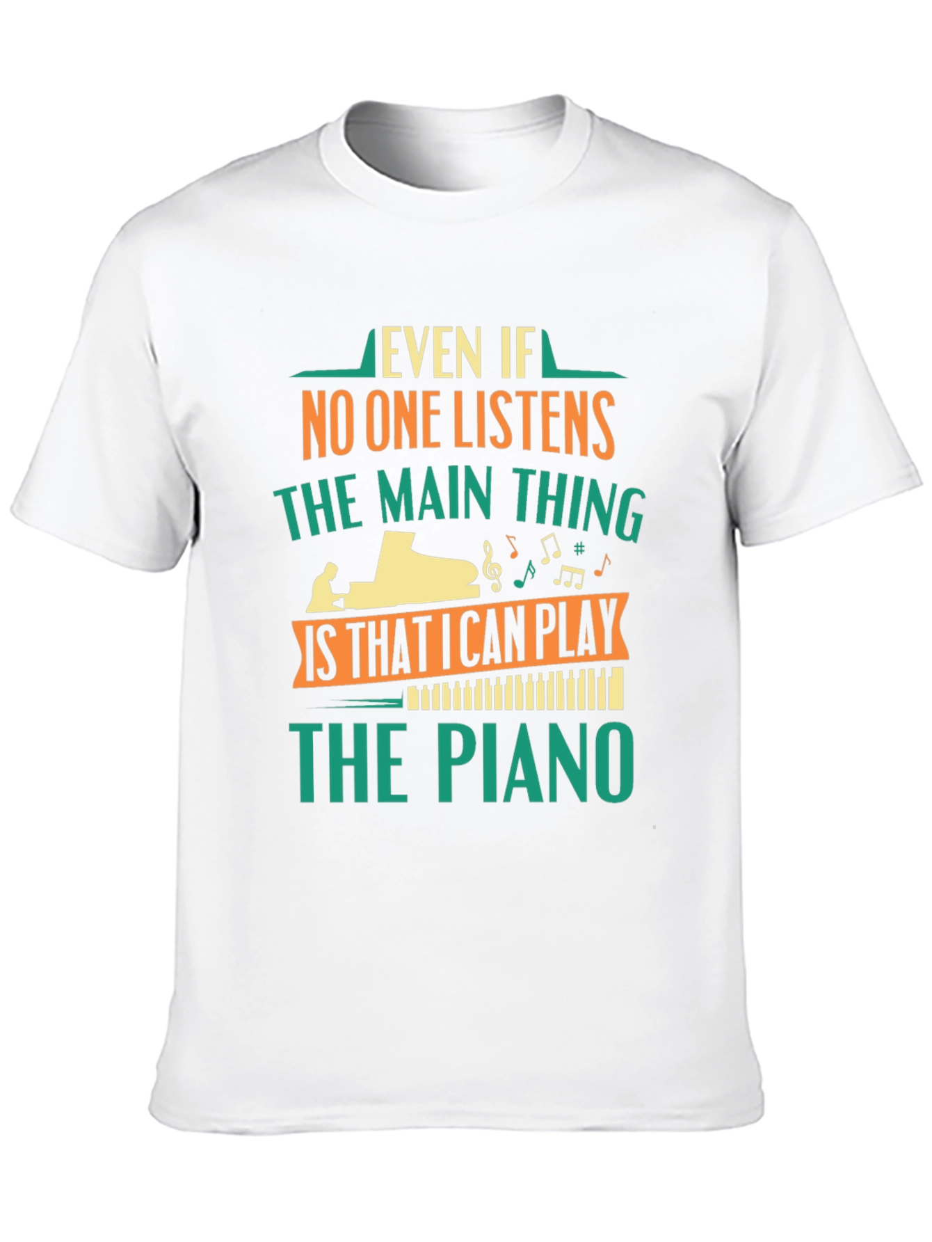 Black Piano Player T-Shirt - Music Lover Gift view 10
