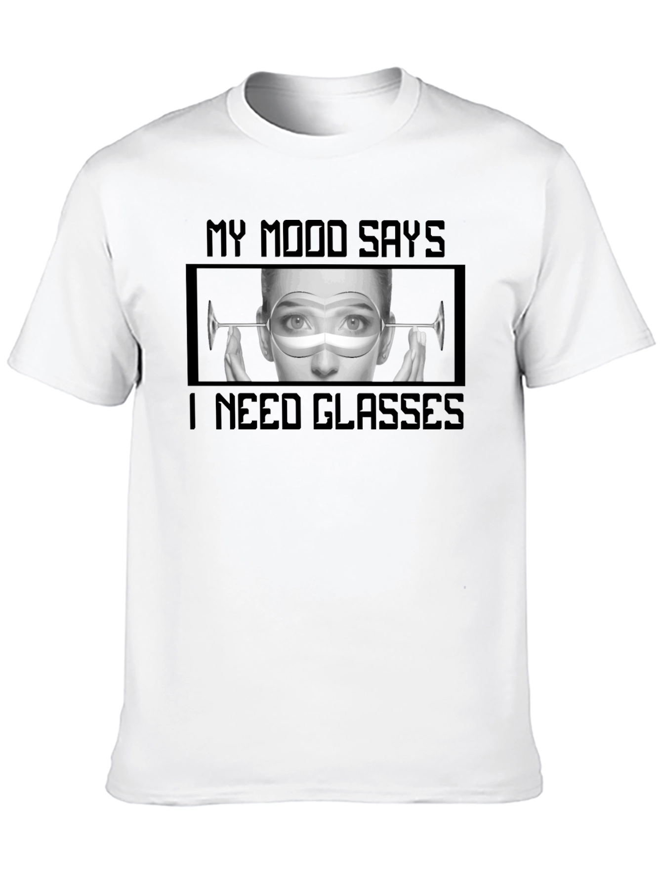 Black My Mood Says I Need Glasses Graphic Tee view 10