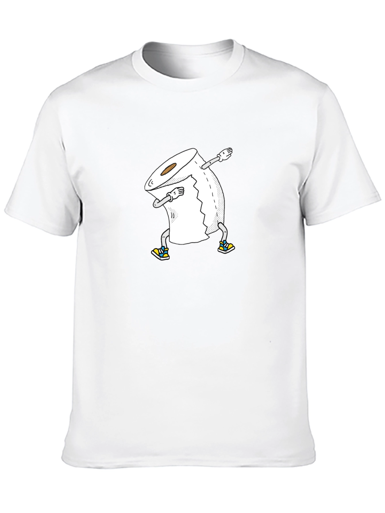 Black Dabbing Toilet Paper Roll Graphic Tee - Black T-Shirt view 10