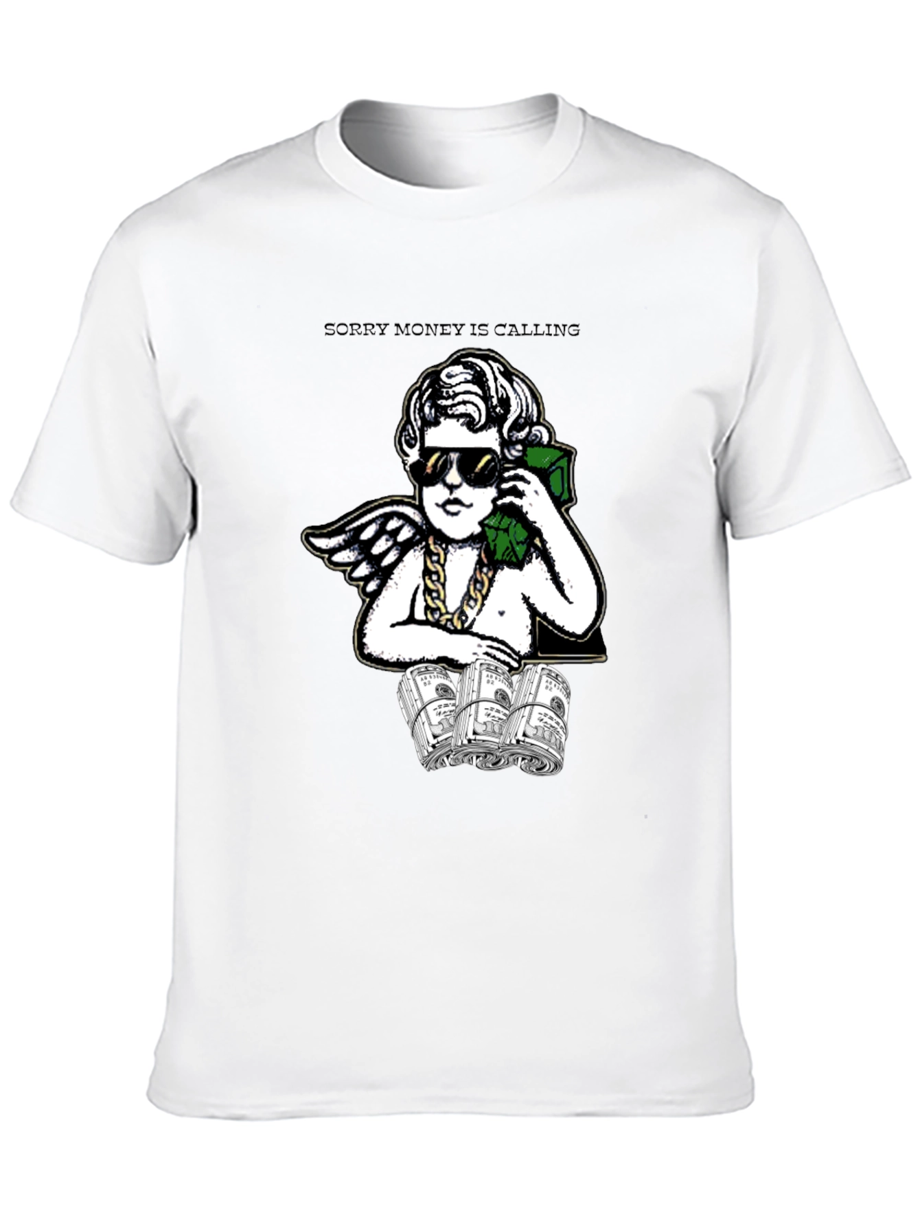 Black Money Calling Graphic Tee view 10