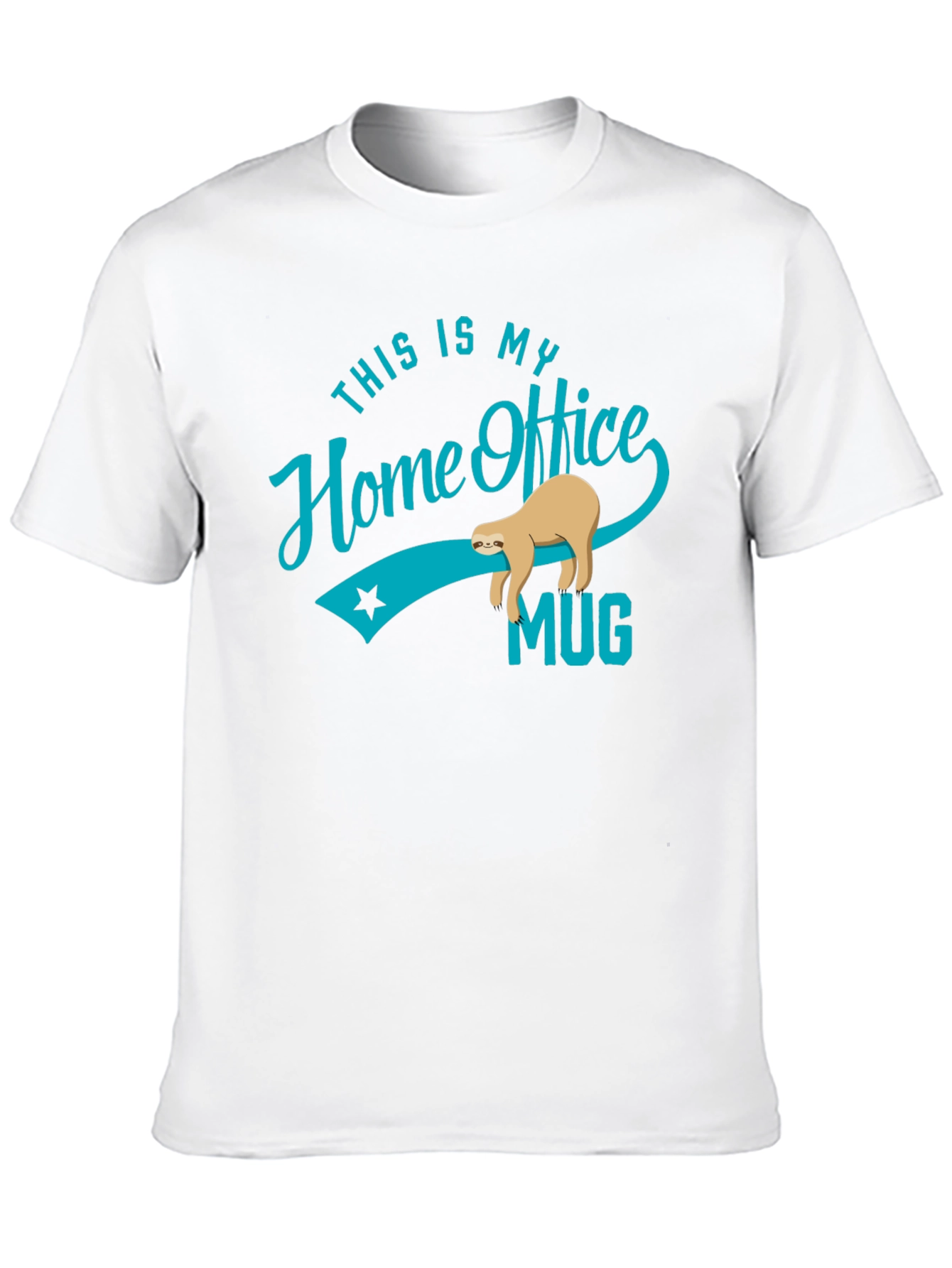 Black Funny Sloth Home Office T-Shirt view 10