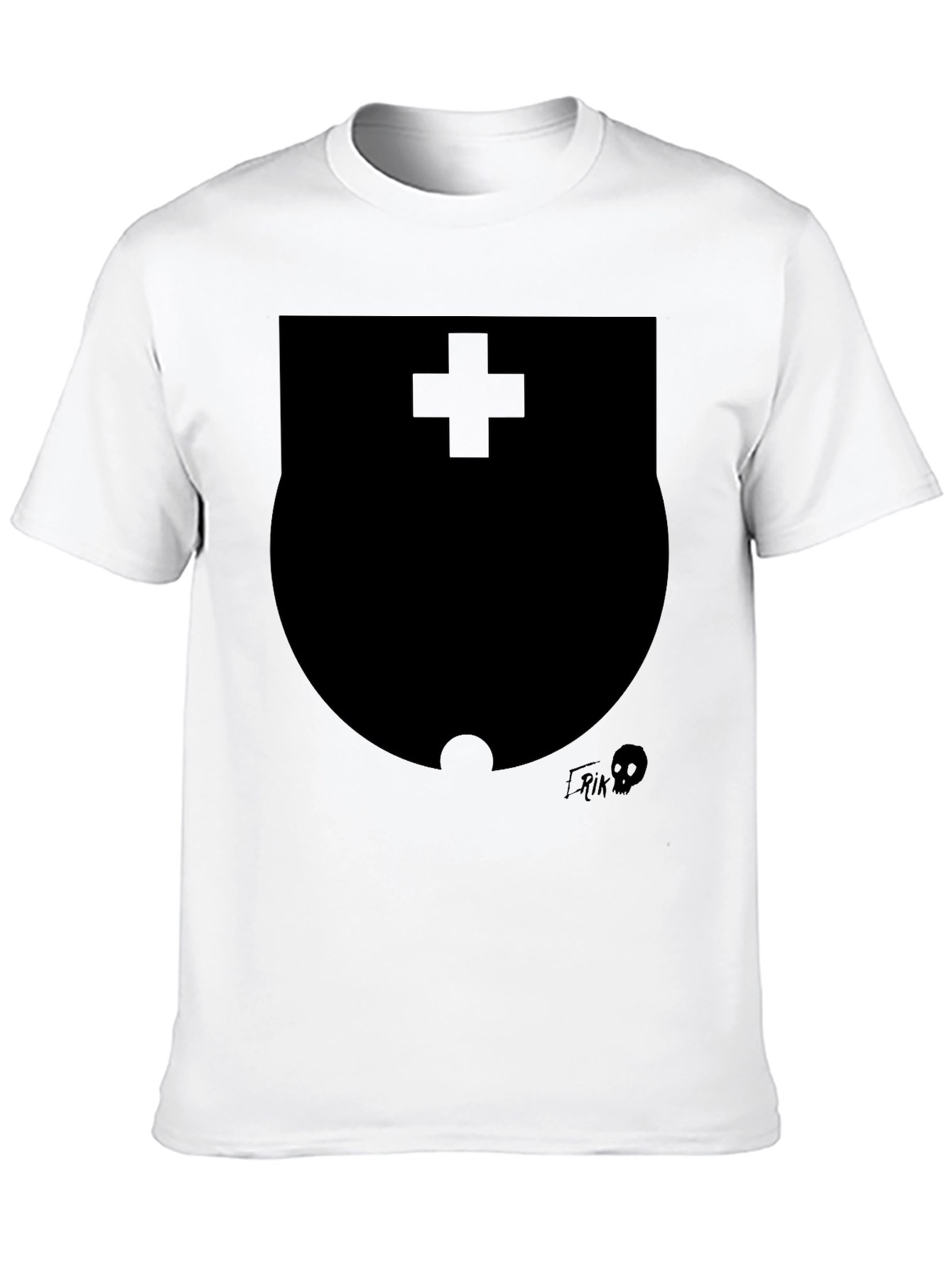 Black Modern Black Graphic T-Shirt with Shield Design view 10
