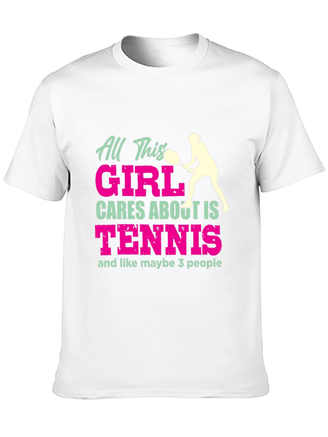 Black Tennis Girl T-Shirt Funny Player Tee view 10