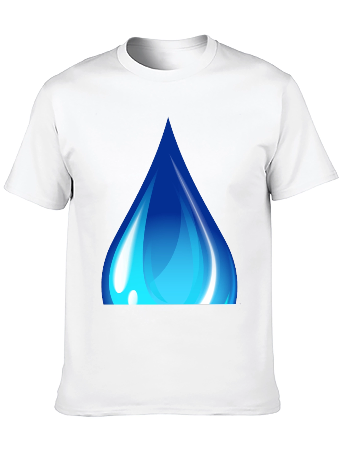 Black Blue Water Drop Graphic Black T-Shirt view 10