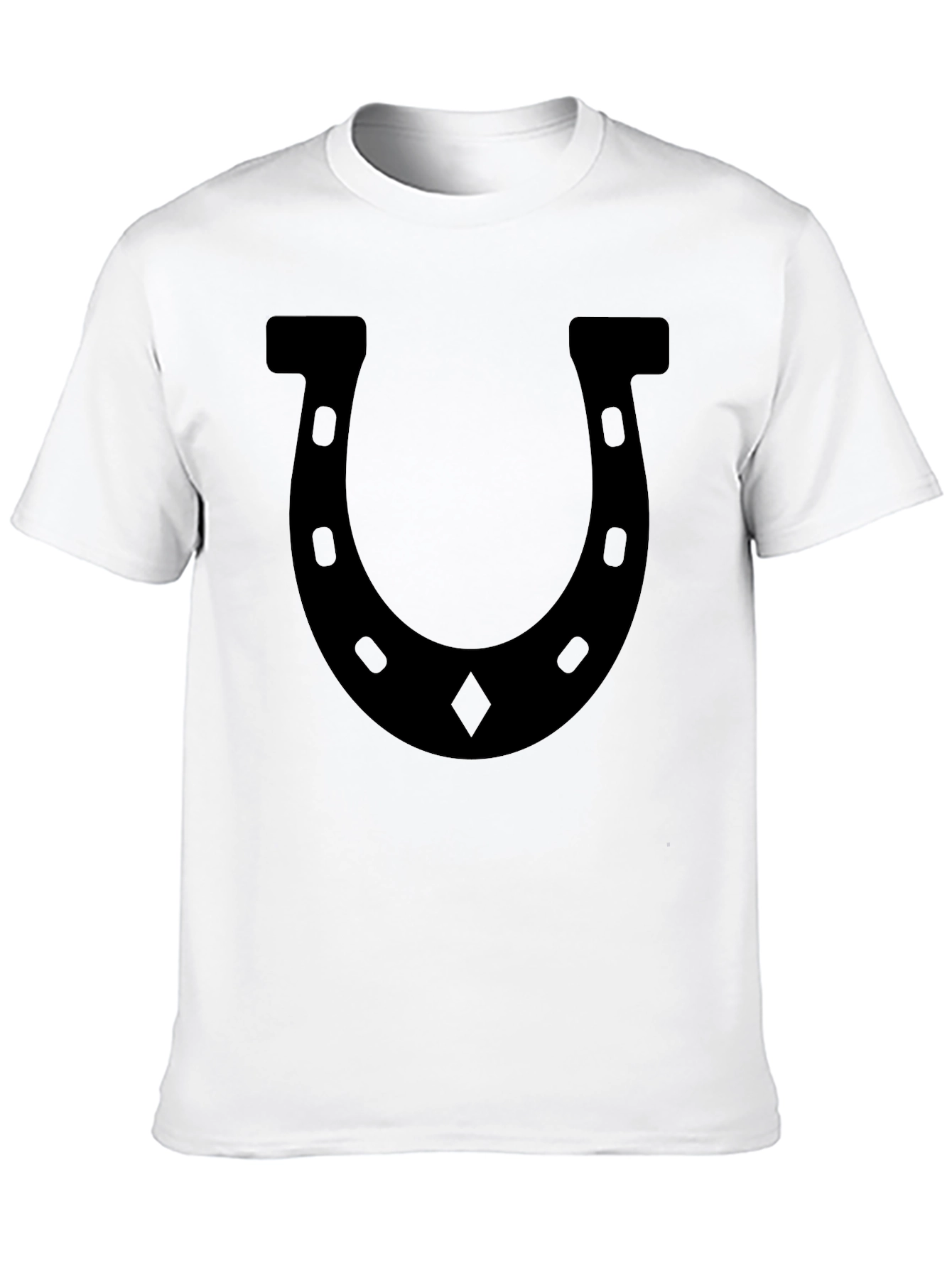 Black Lucky Horseshoe Black Graphic T-Shirt view 10