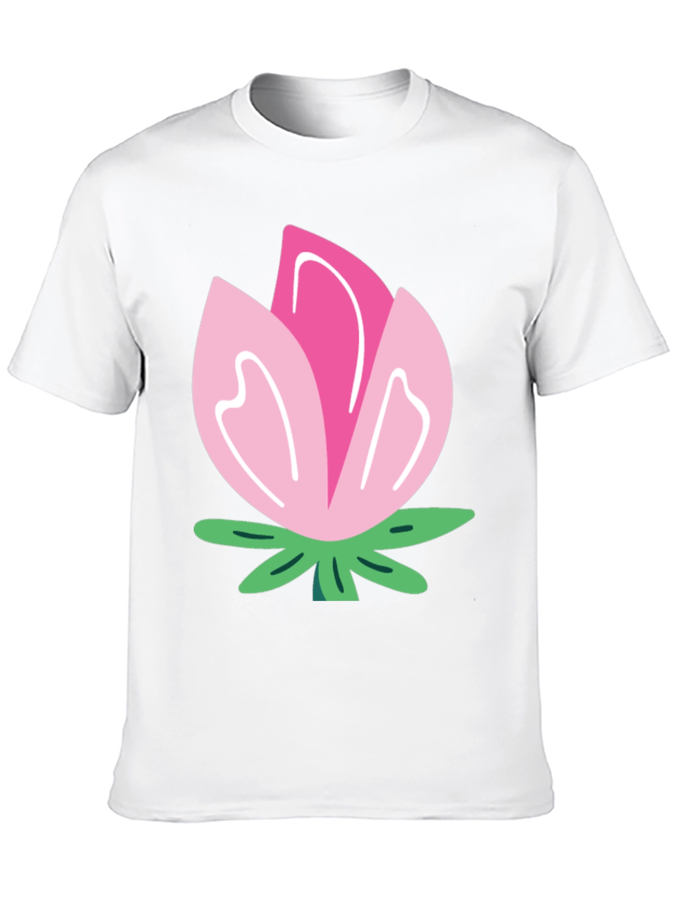 Black Pink Flower Graphic T-Shirt - Soft Cotton Blend view 10