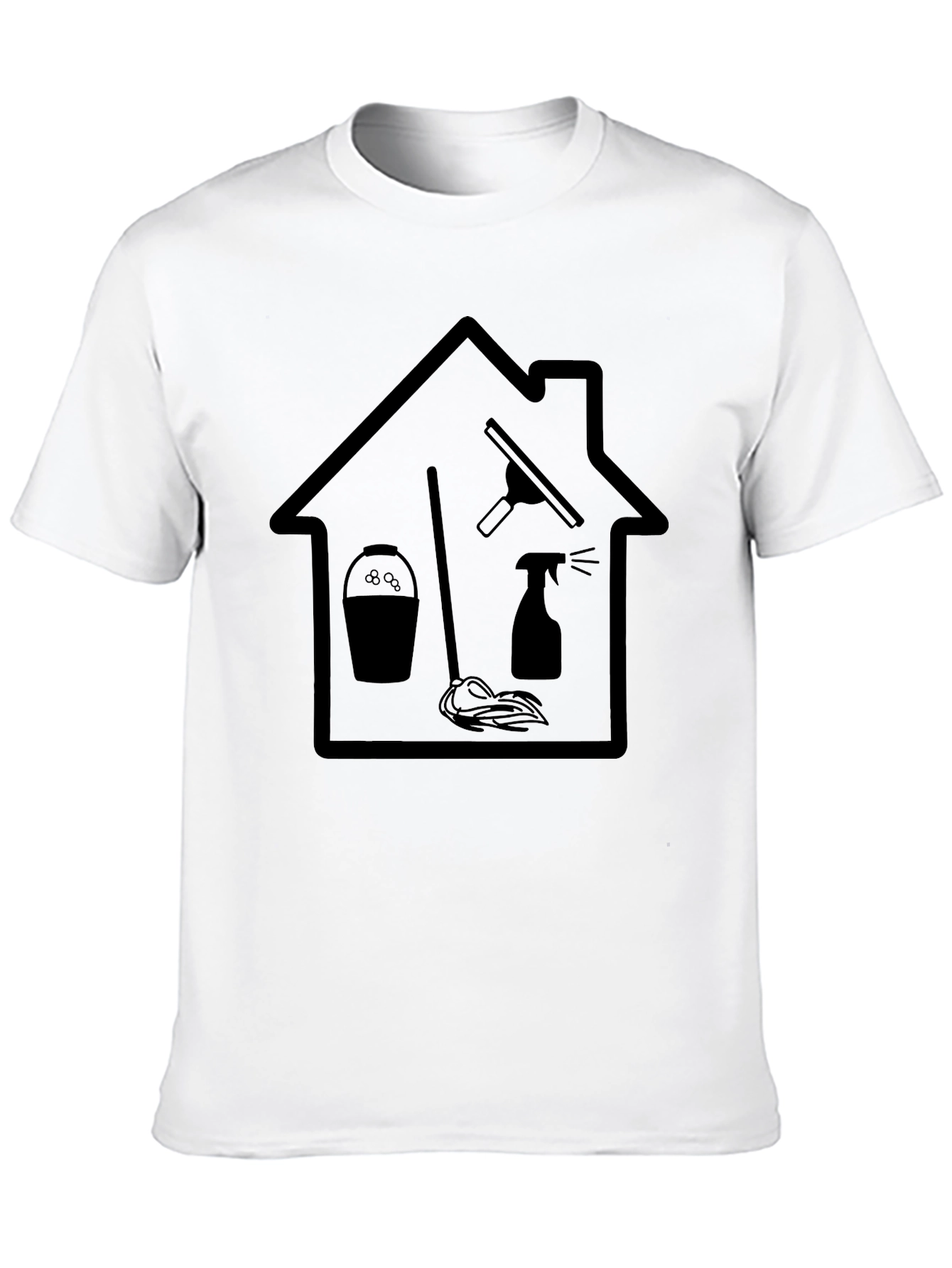 Black Cleaning Service T-Shirt - Black Graphic Tee view 10