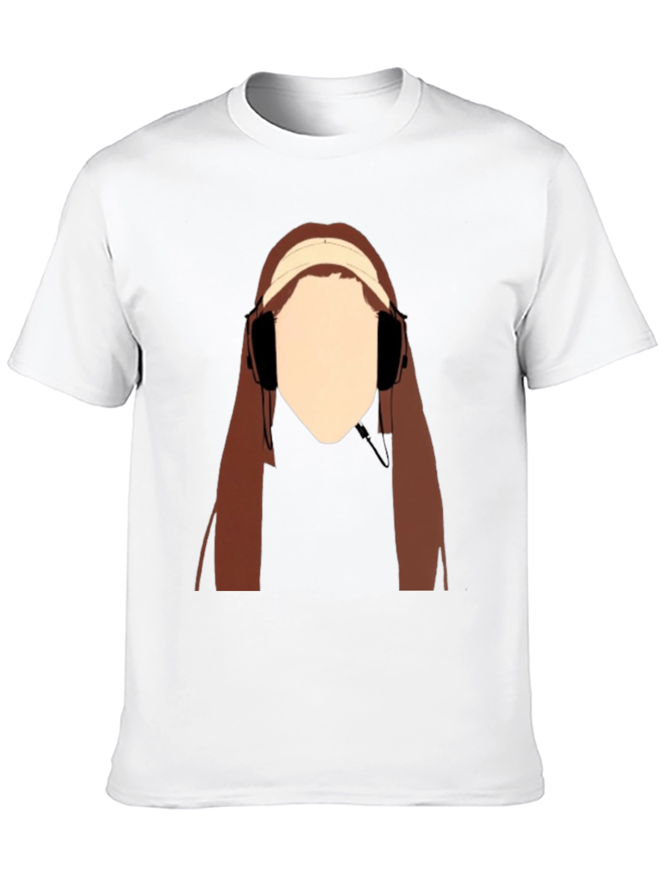 Black Headphones Girl Graphic Tee - Cool Casual Style view 10