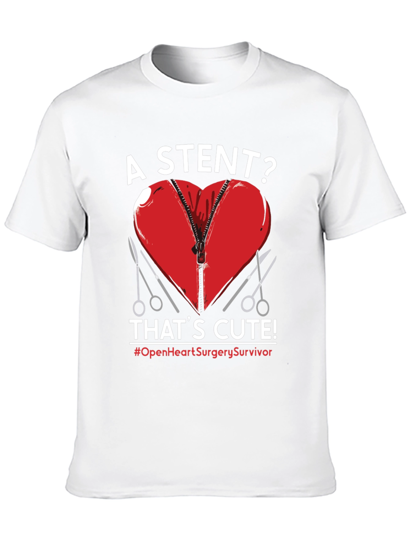 Black Open Heart Surgery Survivor Graphic Tee view 10