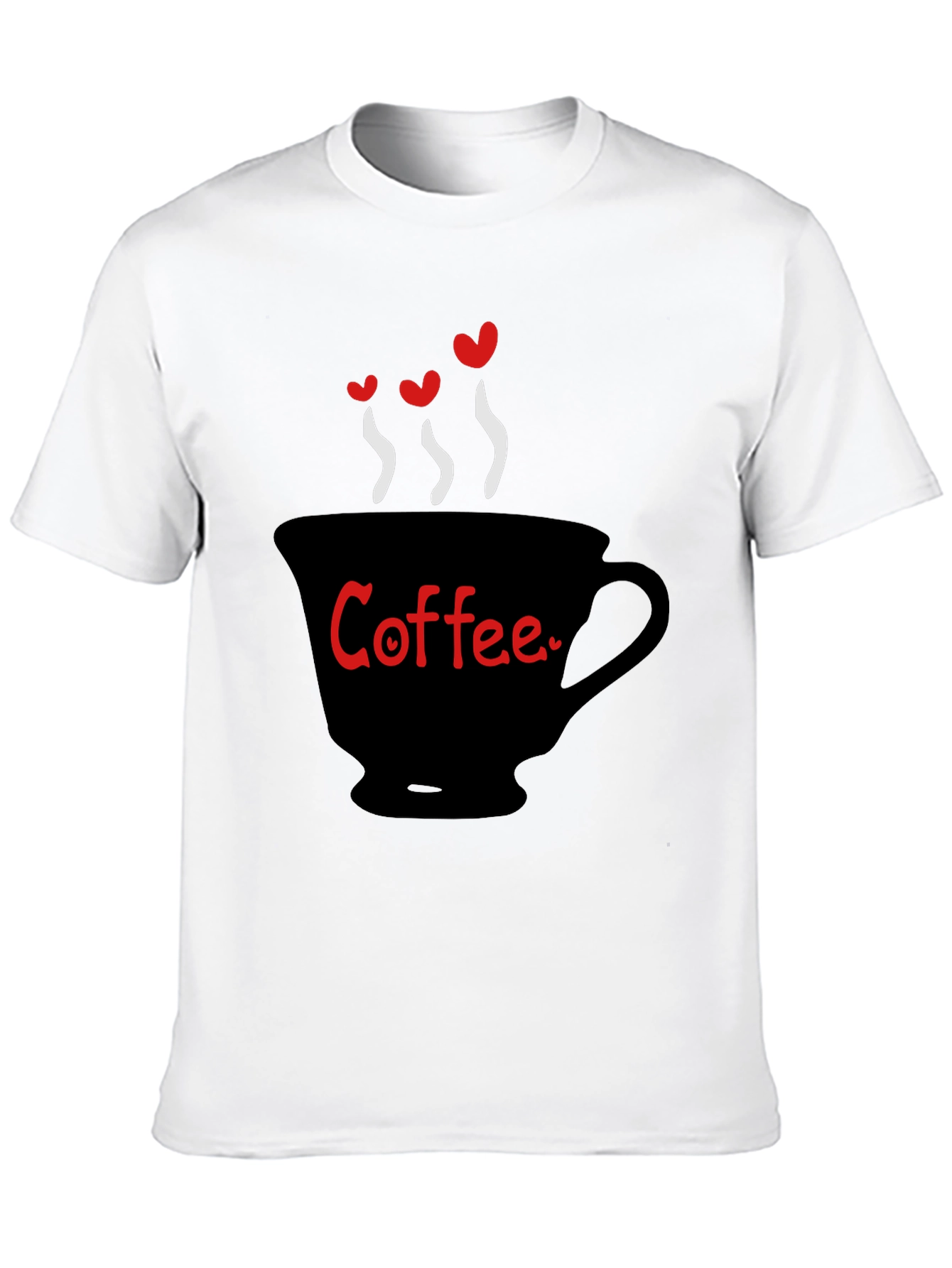 Black Coffee Lover T-Shirt - Heart Steam Design view 10