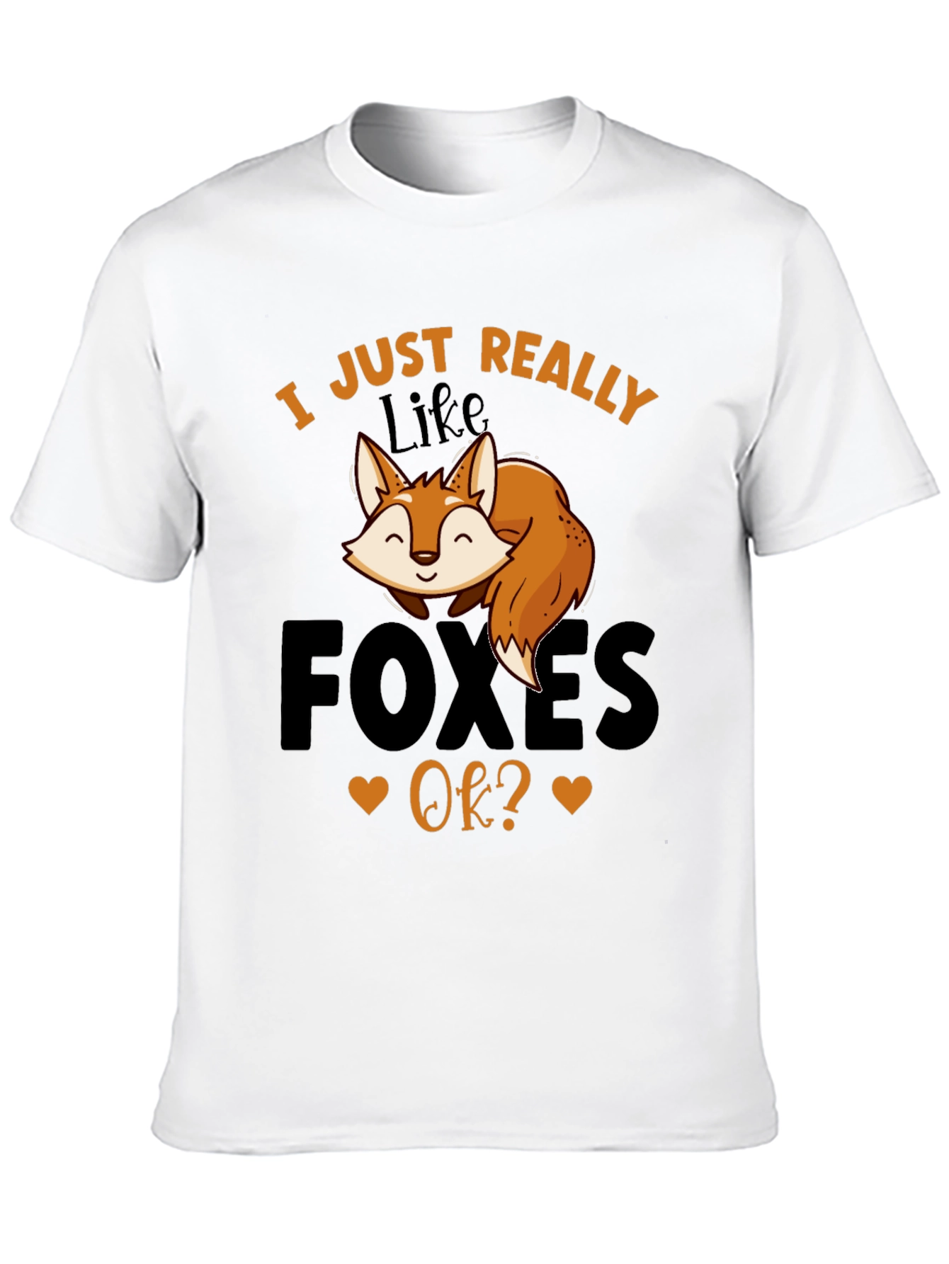 Black I Just Really Like Foxes OK? Graphic Tee view 10