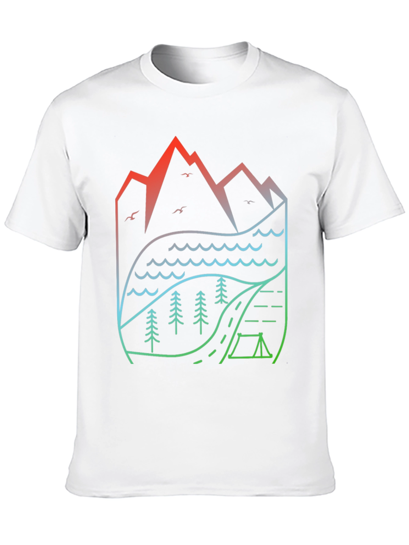 Black Nature's Embrace T-Shirt: Mountain, Lake, Camping Design view 10