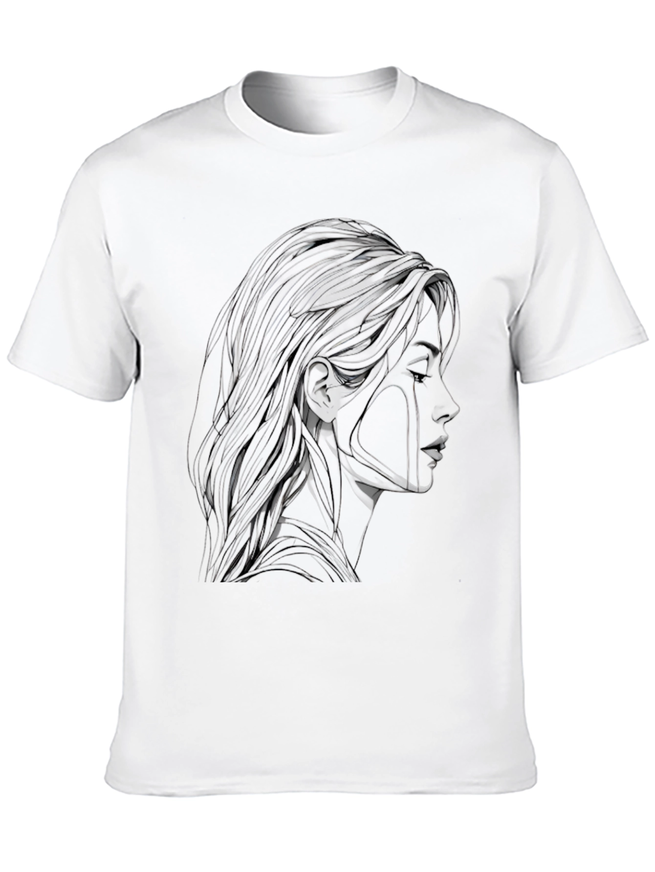 Black Abstract Woman Graphic Black T-Shirt view 10