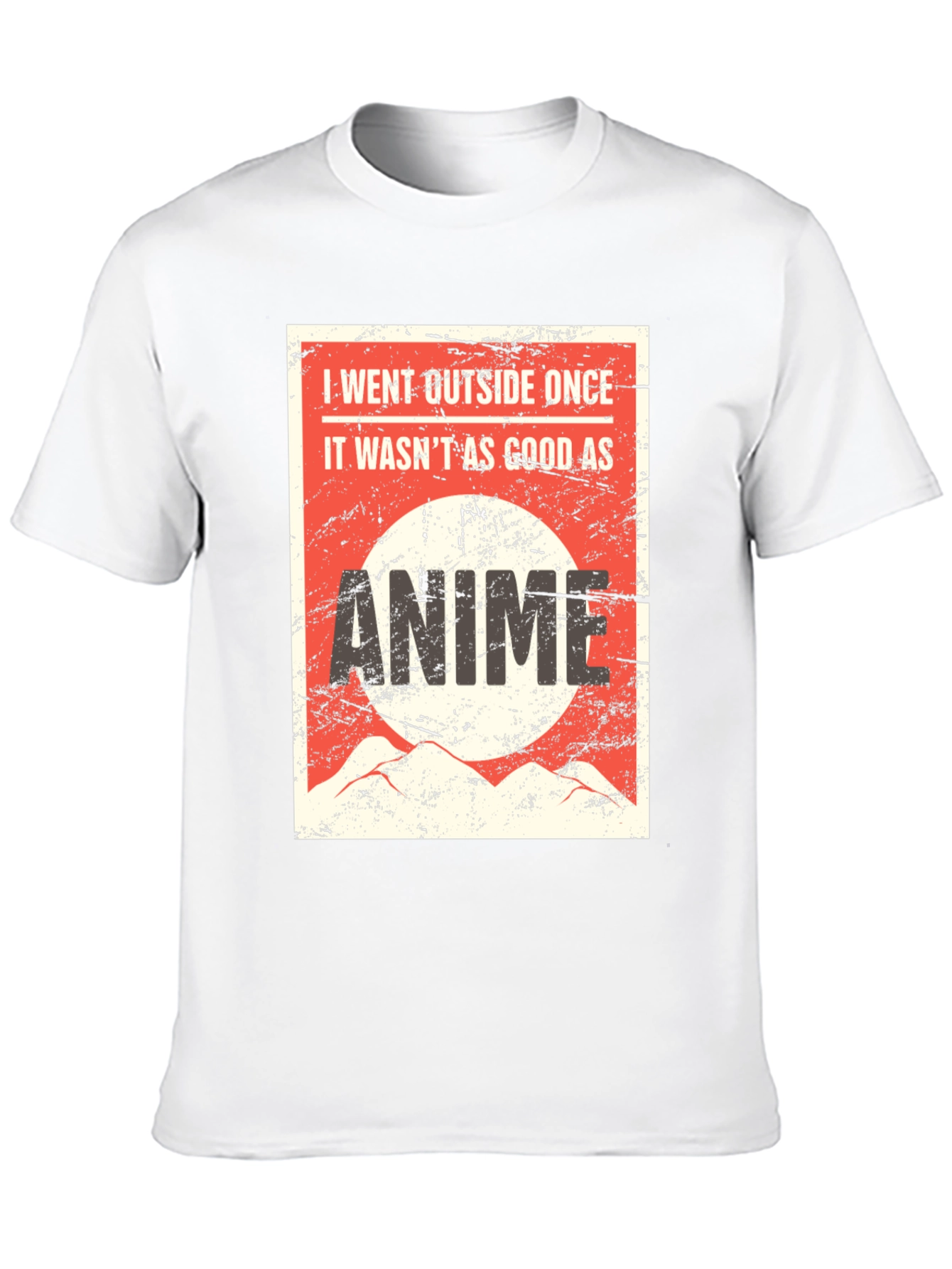 Black Anime Lover Graphic Tee - I Went Outside Once T-Shirt view 10