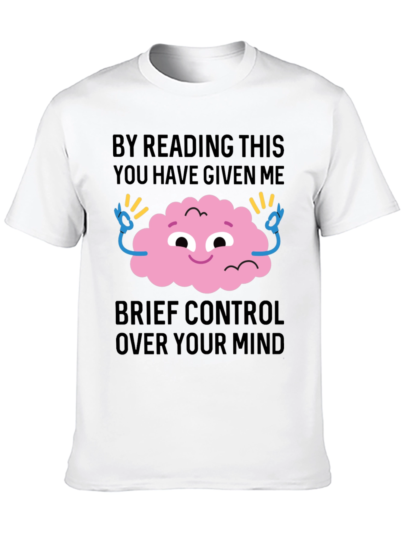 Black Mind Control T-Shirt - Funny Brain Tee view 10