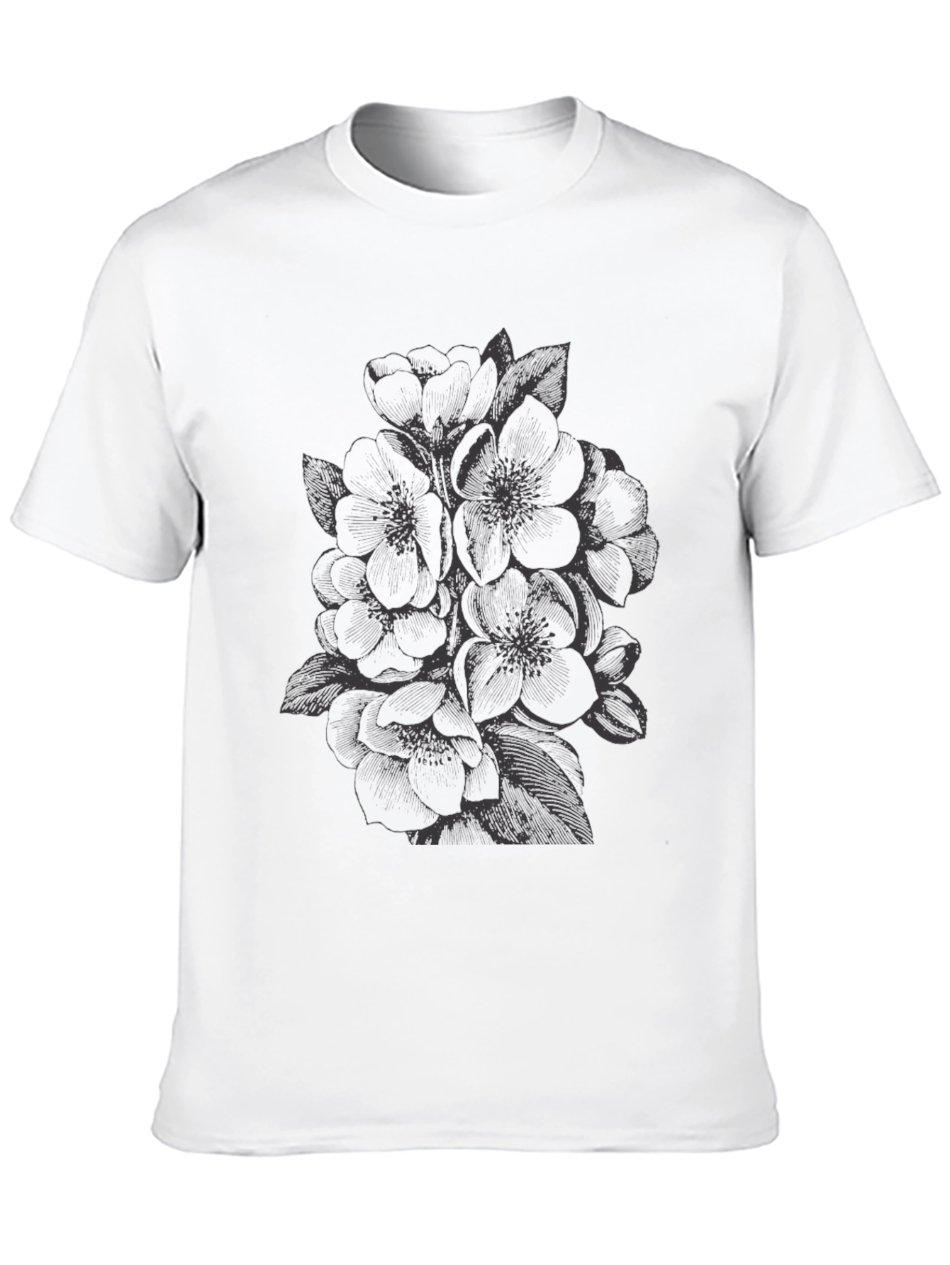 Black Floral Print Black T-Shirt view 10