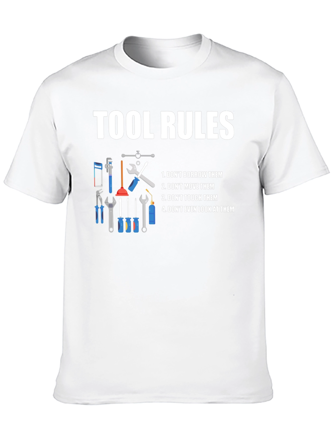 Black Tool Rules Graphic T-Shirt - Funny Handyman Tee view 10