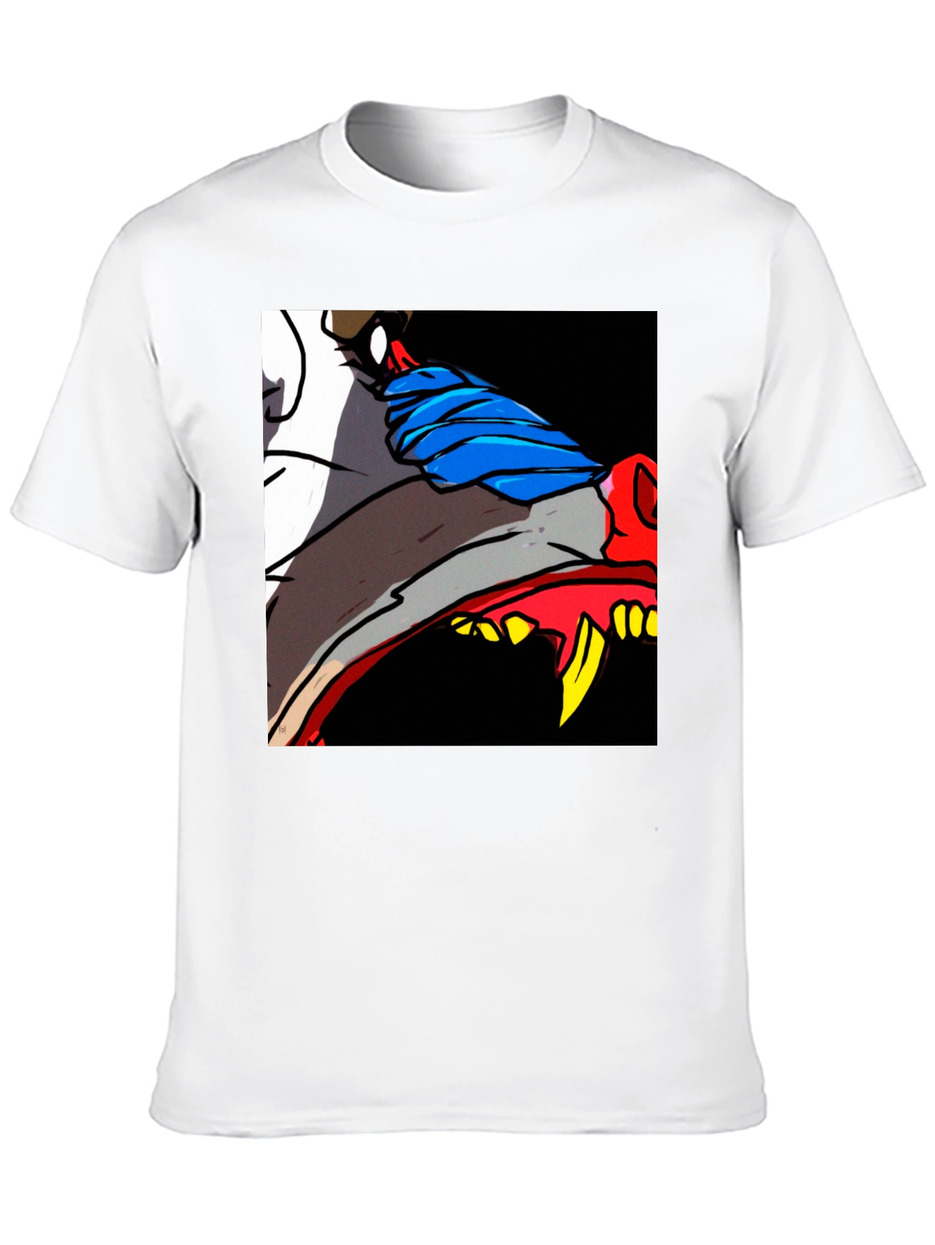 Black Cartoon Wolf Graphic Tee - Black view 10