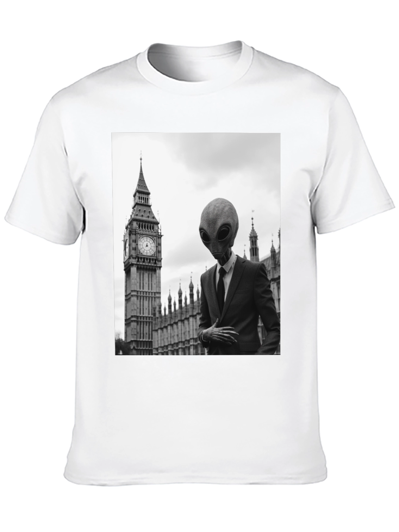 Black Alien in London T-Shirt - Men's Graphic Tee view 10