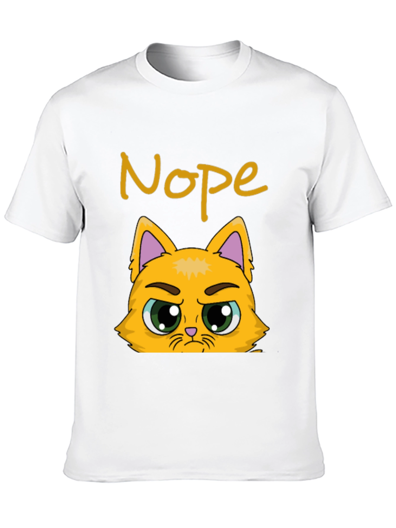 Black Nope Cat Graphic T-Shirt - Funny Grumpy Kitten Tee view 10