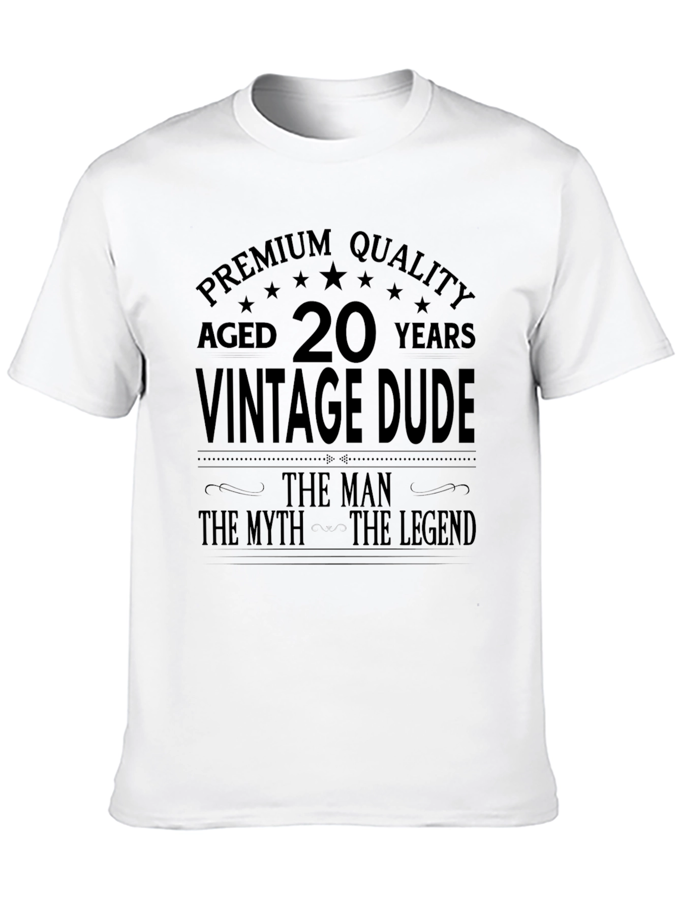 Black Vintage Dude 20th Birthday Premium Quality T-Shirt view 10